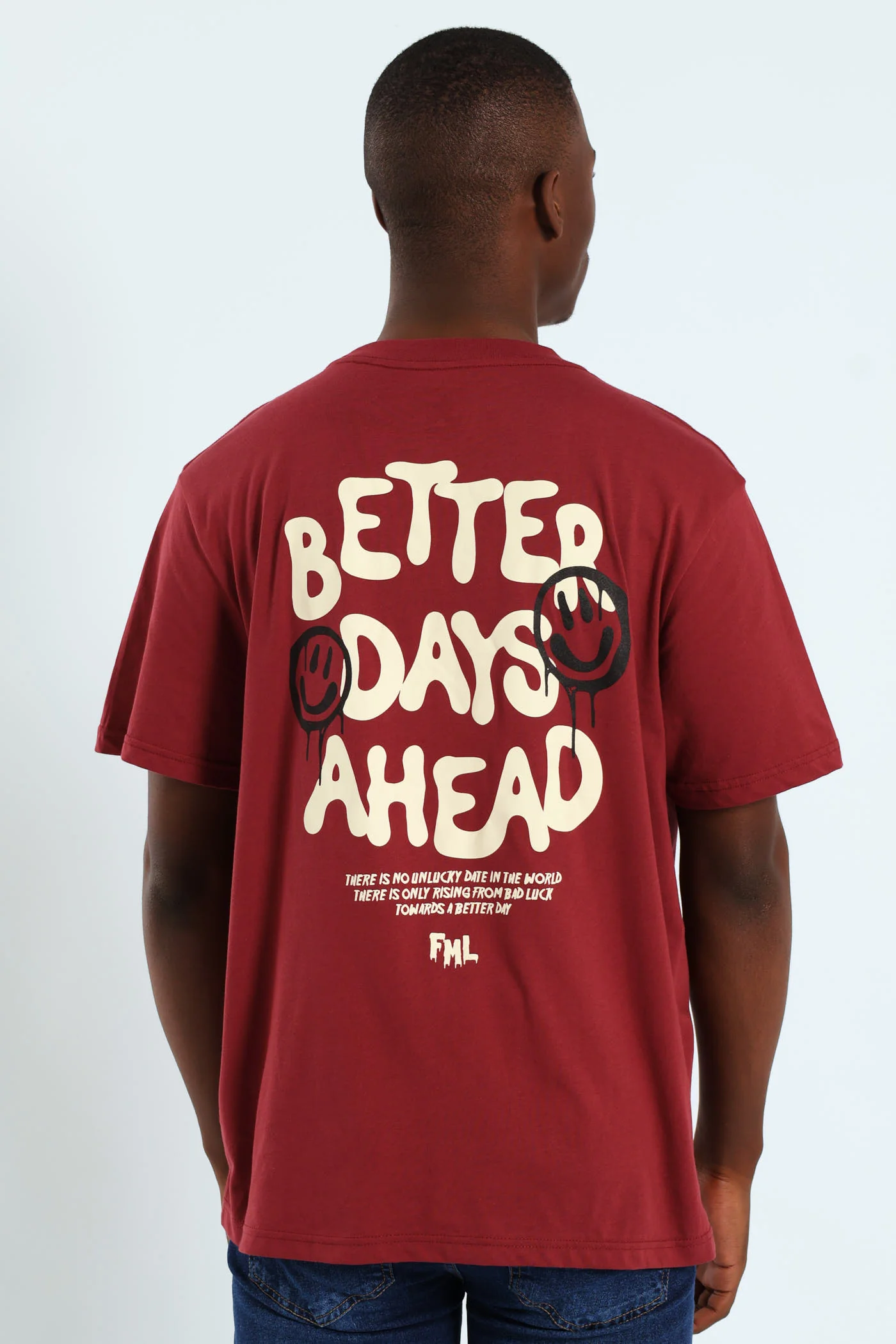 Better Days Ahead Front & Back Tee - Burgundy - Image 2