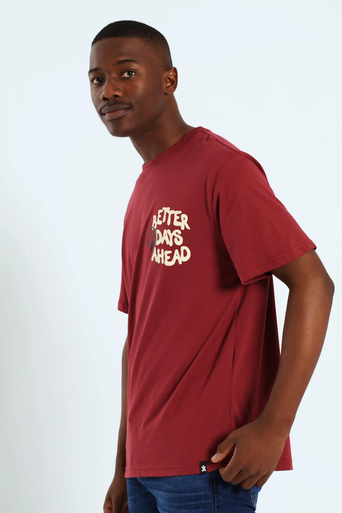 Better Days Ahead Front & Back Tee - Burgundy - Image 3