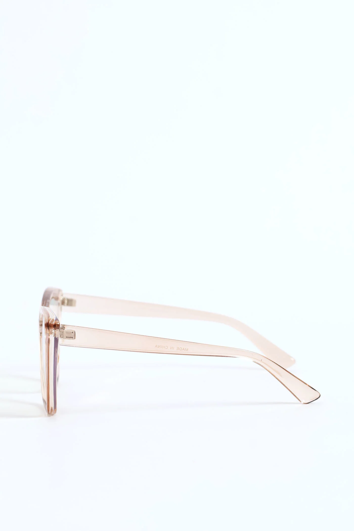 Bevelled Large Cateye Glasses - Light Grey - Image 3