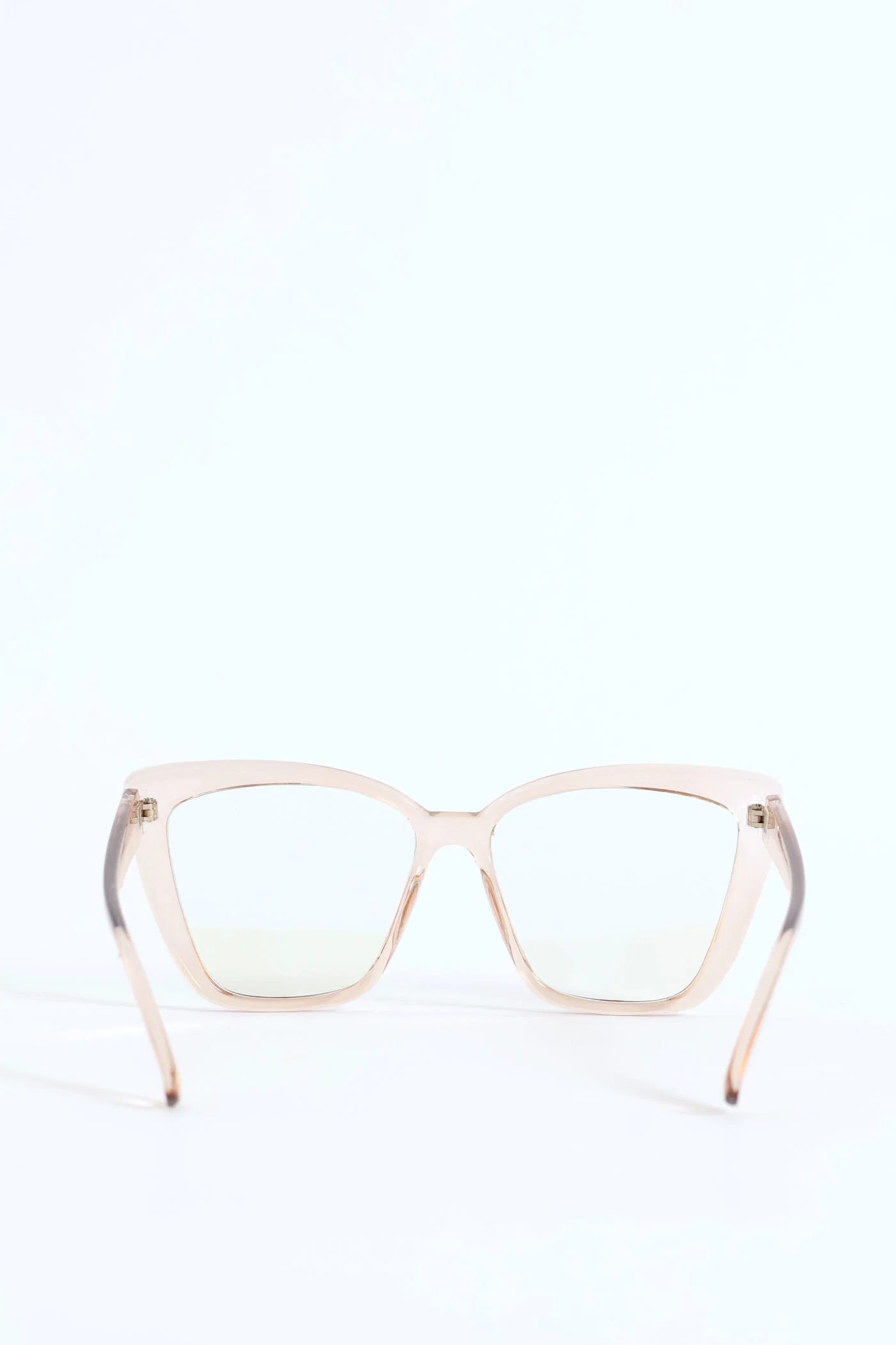 Bevelled Large Cateye Glasses - Light Grey - Image 4