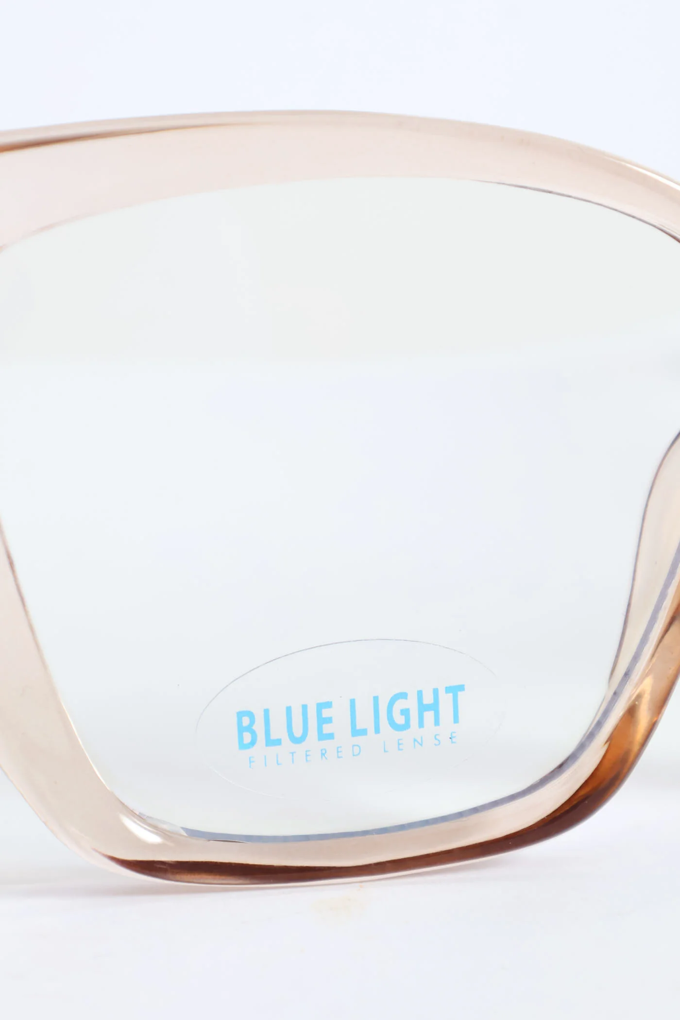 Bevelled Large Cateye Glasses - Light Grey - Image 5