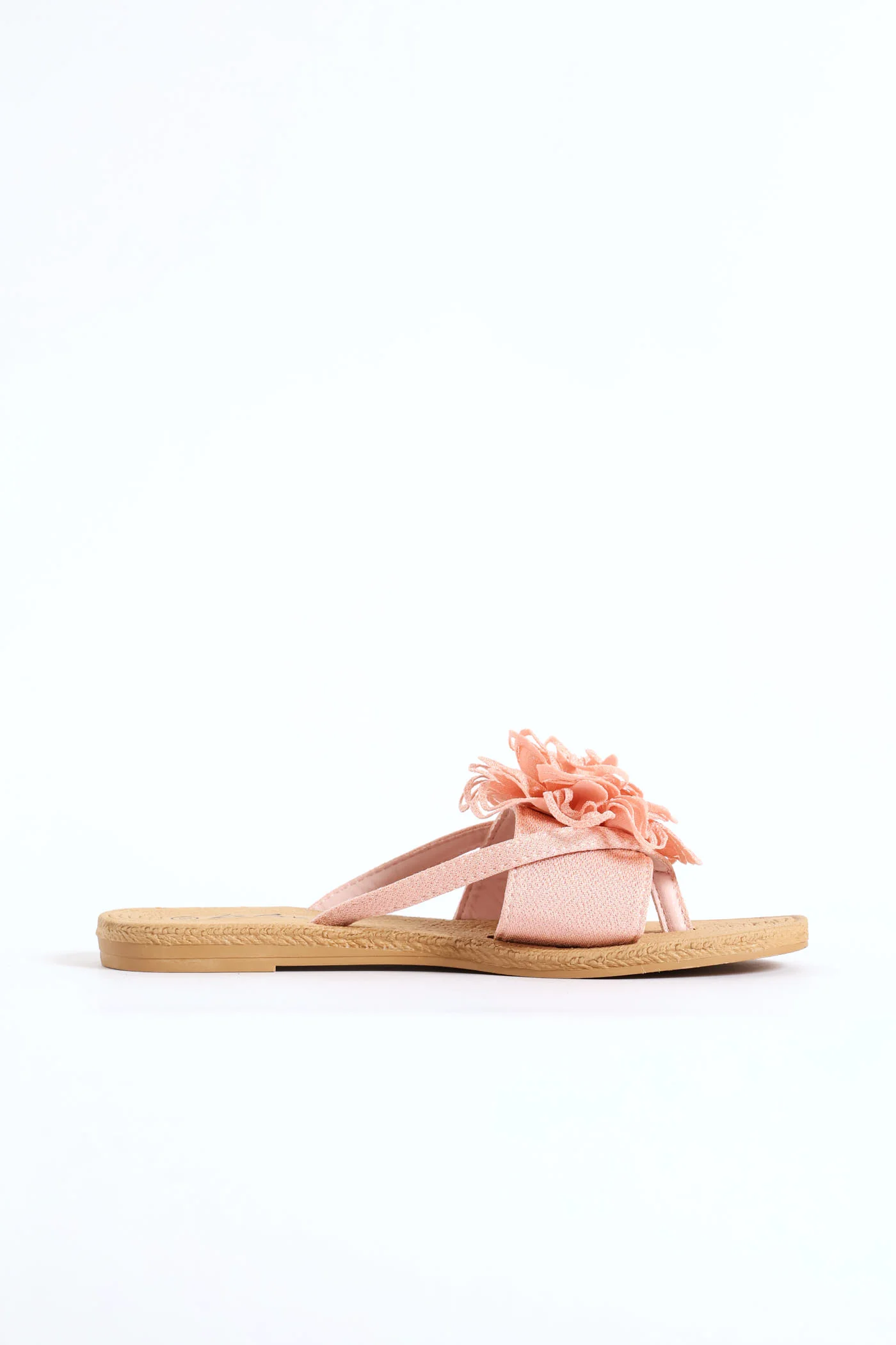 Big Flower Detail Thong Sandal - Blush - Image 3