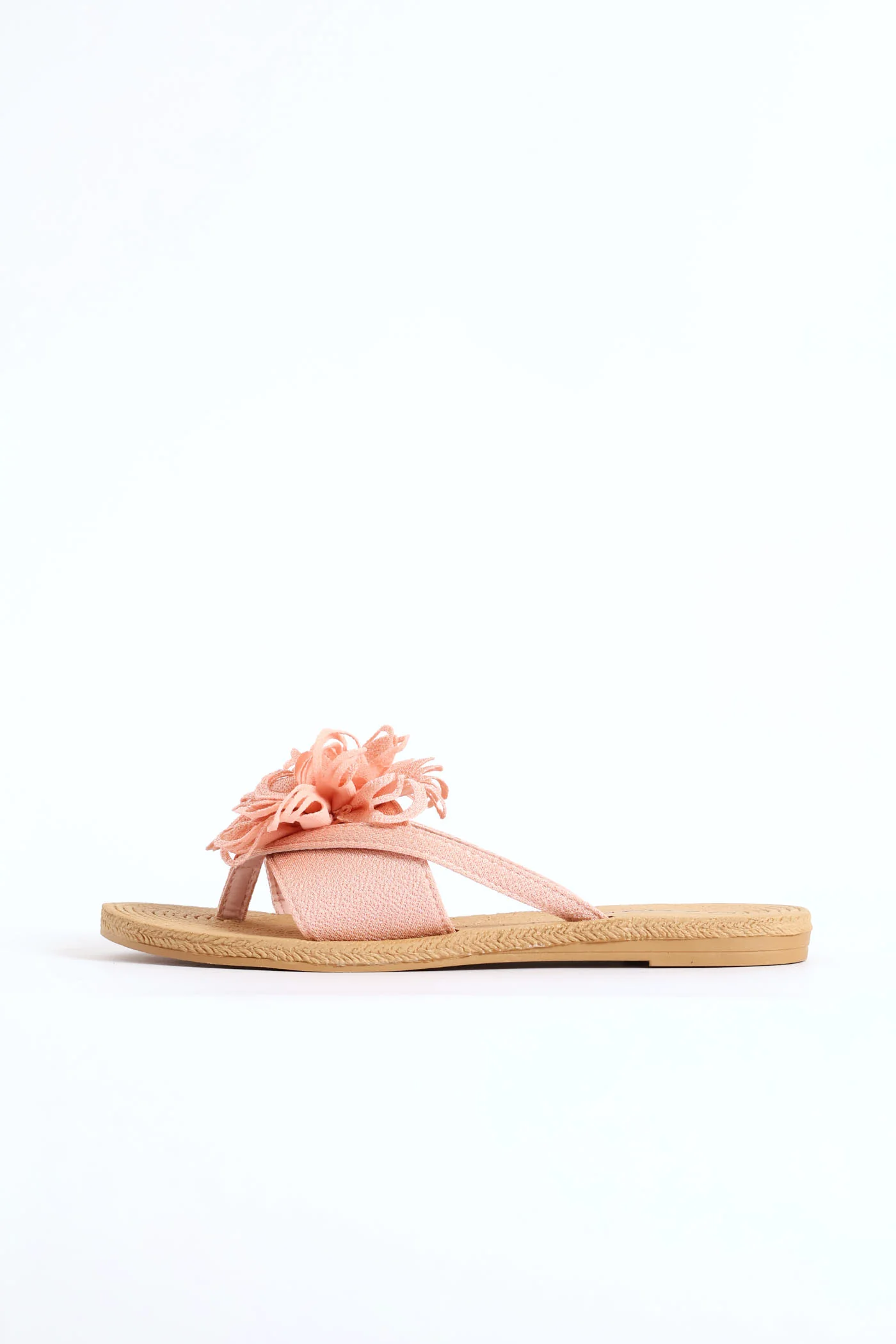 Big Flower Detail Thong Sandal - Blush - Image 4