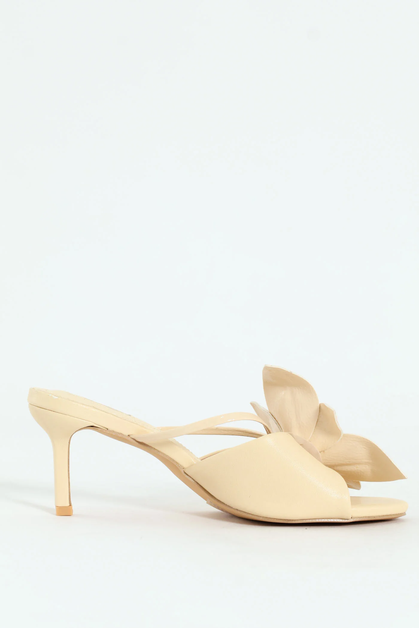 Big Flower Heeled Sandal - Off White - Image 3