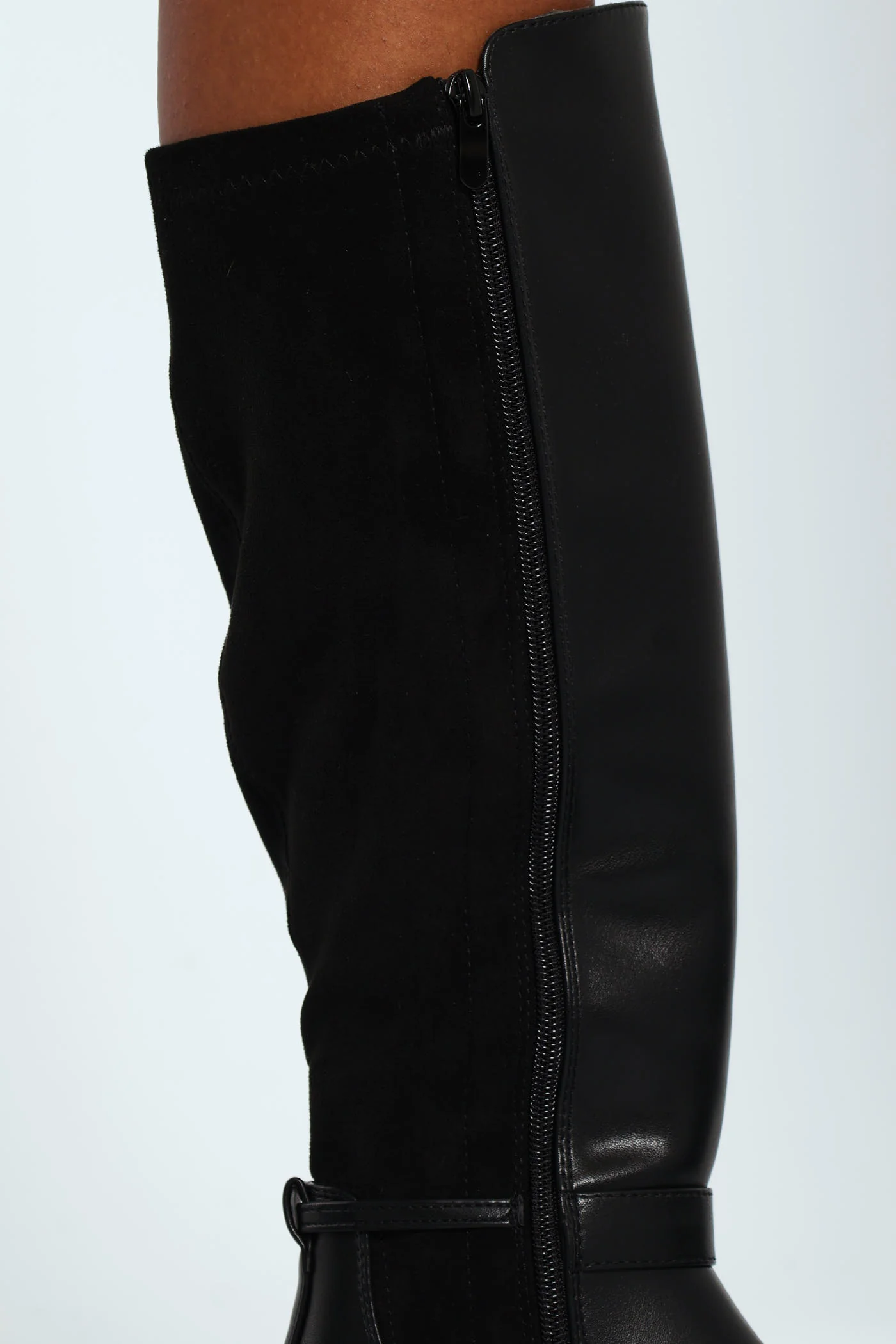 Biker Boot With Ankle Buckle - Black - Image 4