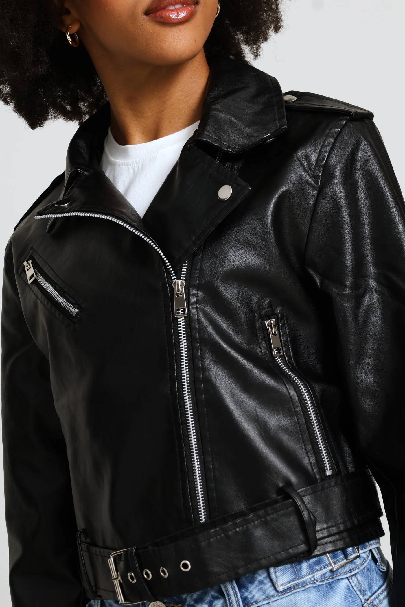 Biker Jacket - Black - Image 2