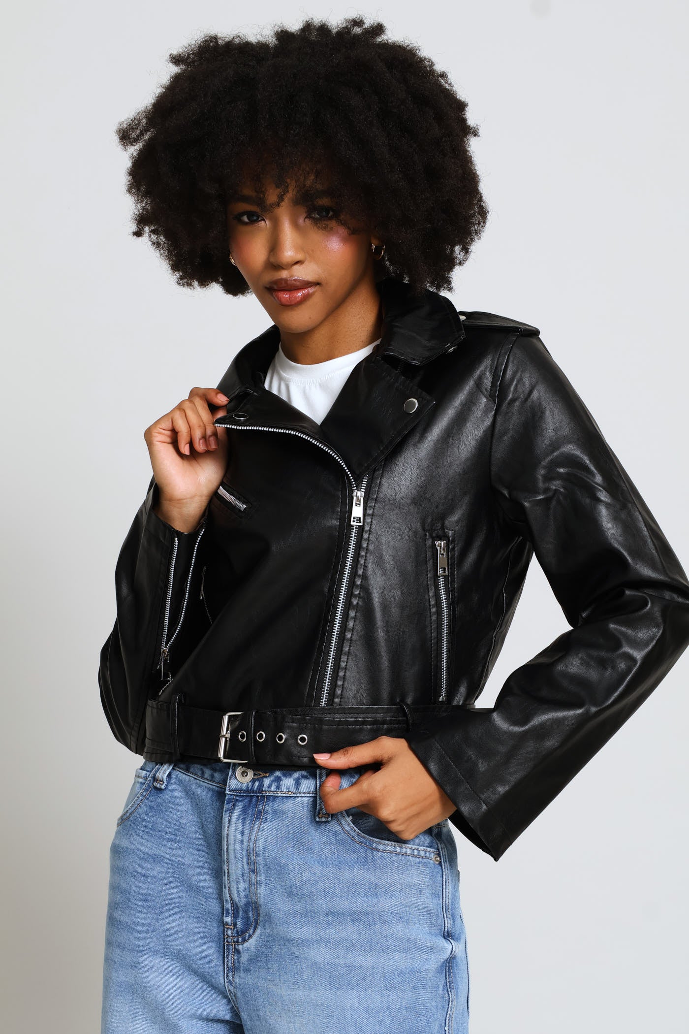 Biker Jacket - Black - Image 5