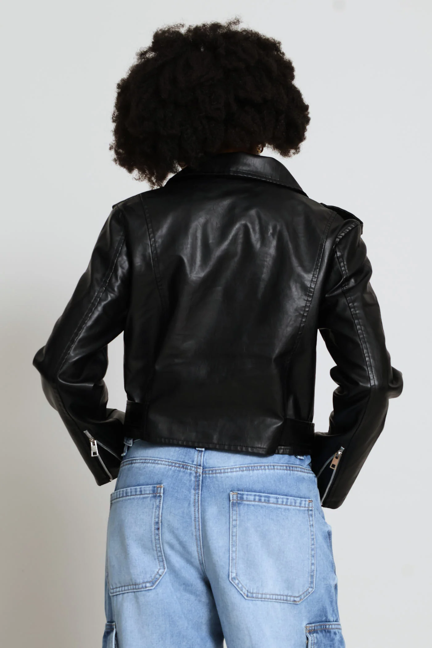 Biker Jacket - Black - Image 7