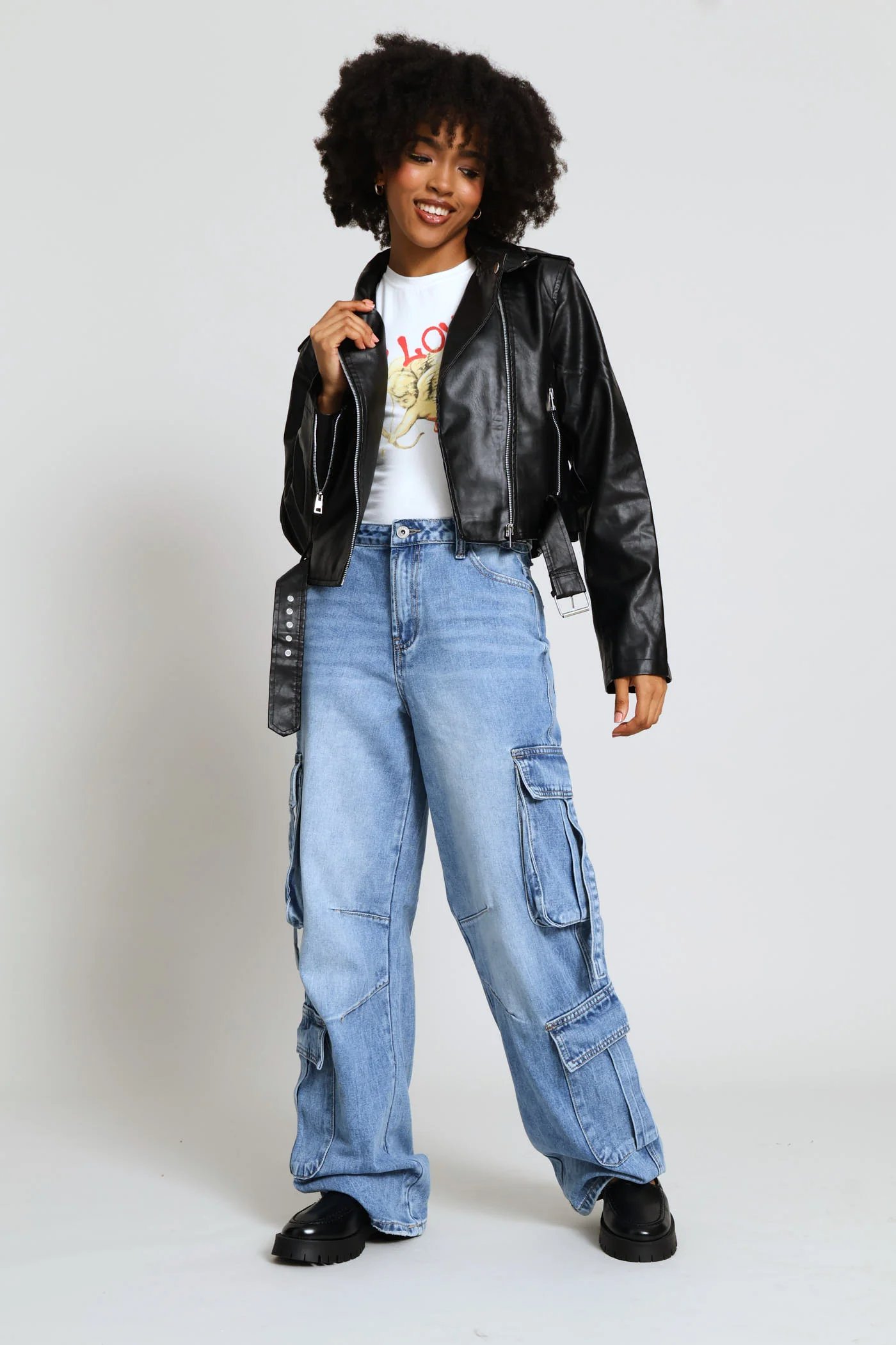 Biker Jacket - Black - Image 8