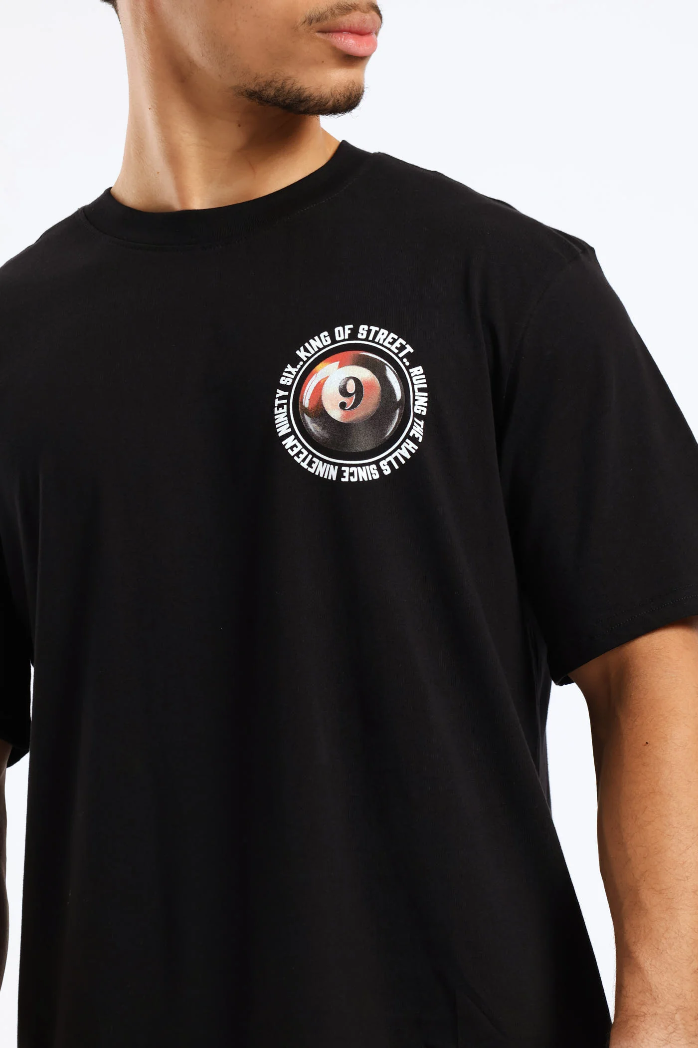 Billards Print Front & Back Tee - Black - Image 2