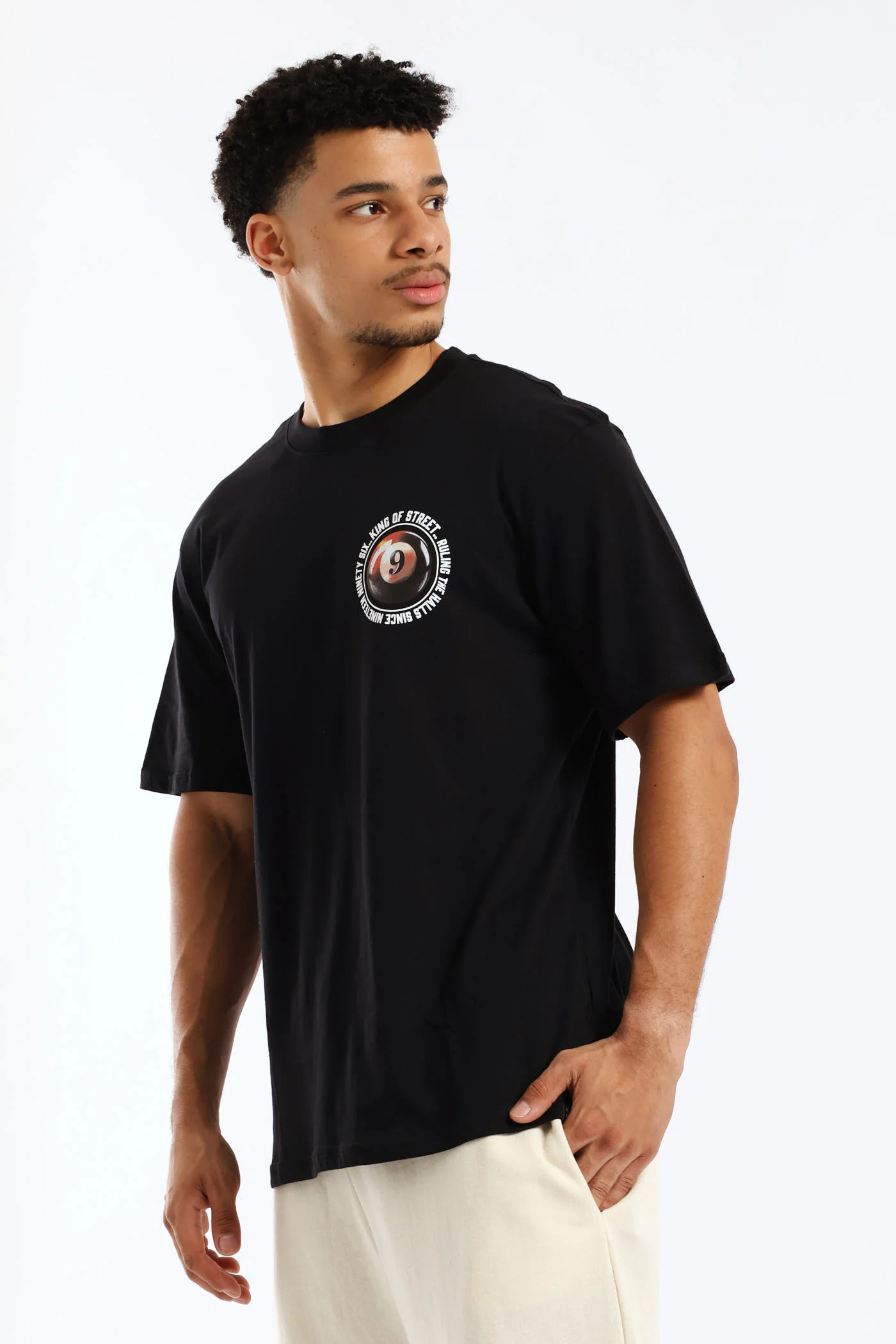 Billards Print Front & Back Tee - Black - Image 3