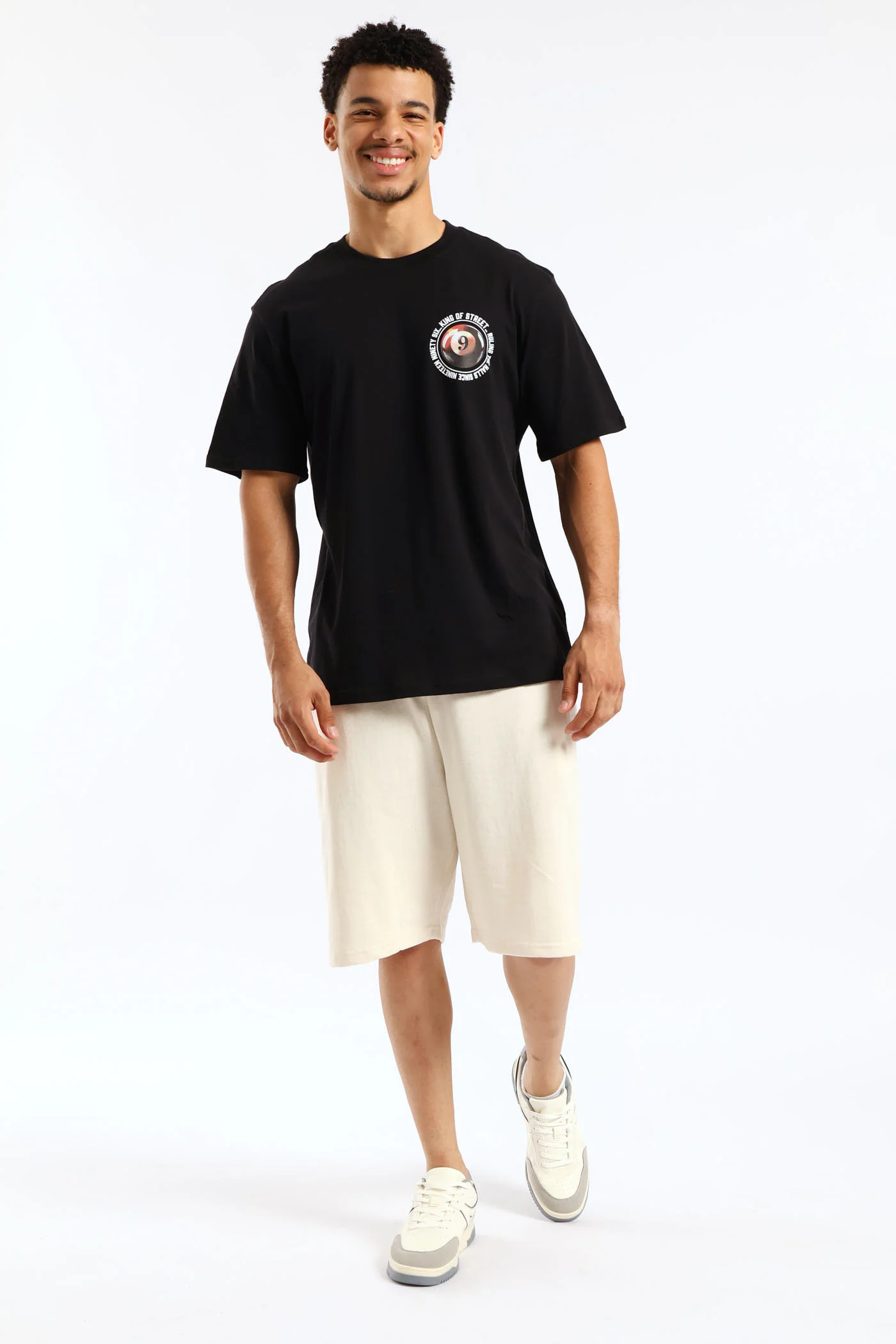 Billards Print Front & Back Tee - Black - Image 5