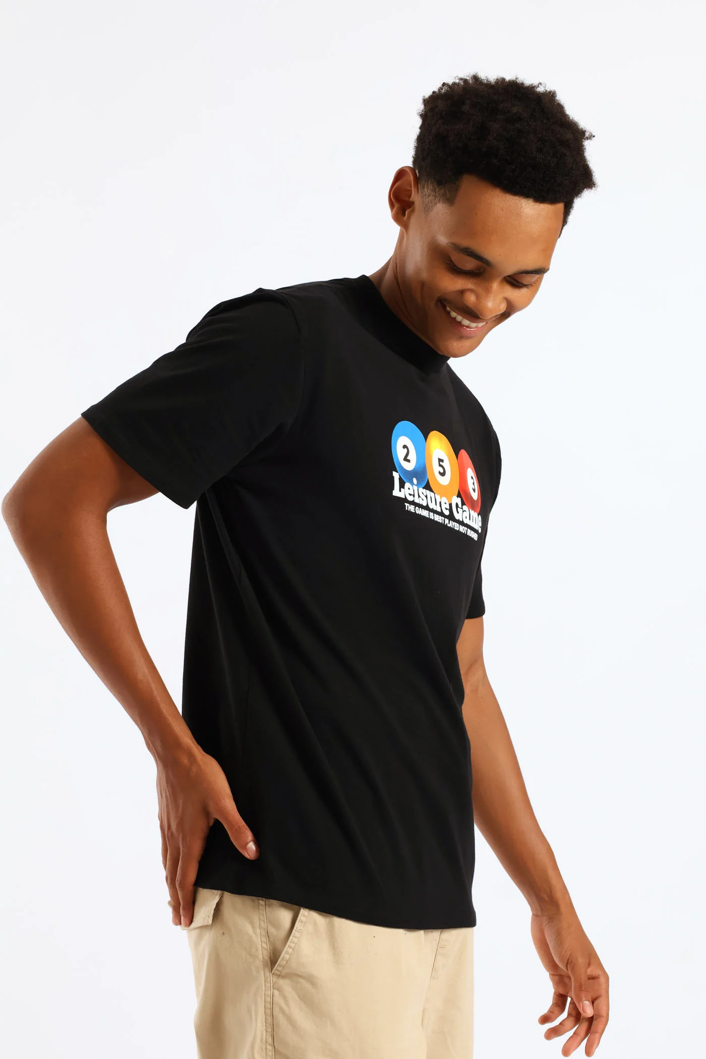 Billiards Front Print Tee - Black - Image 3