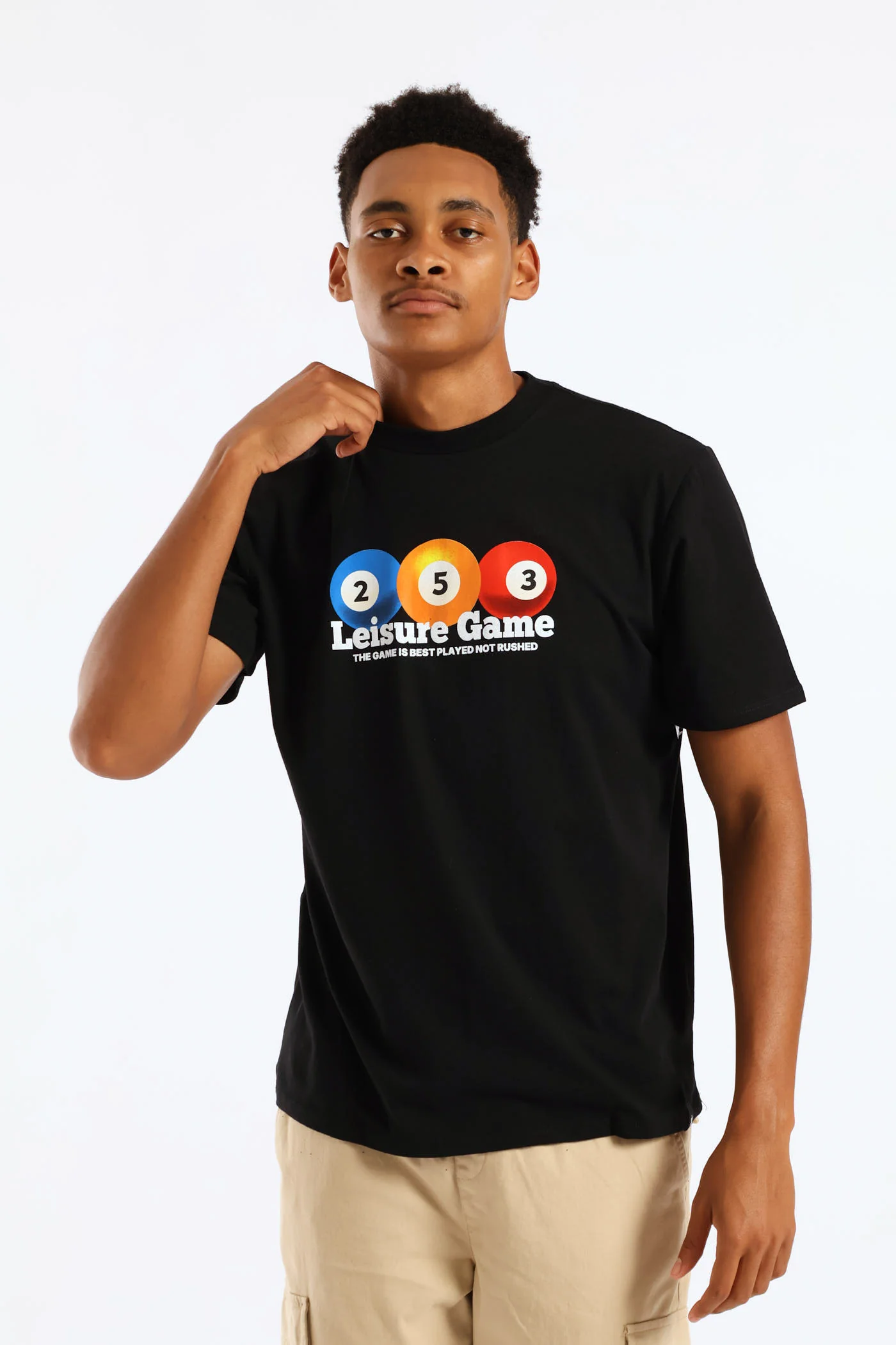 Billiards Front Print Tee - Black - Image 4
