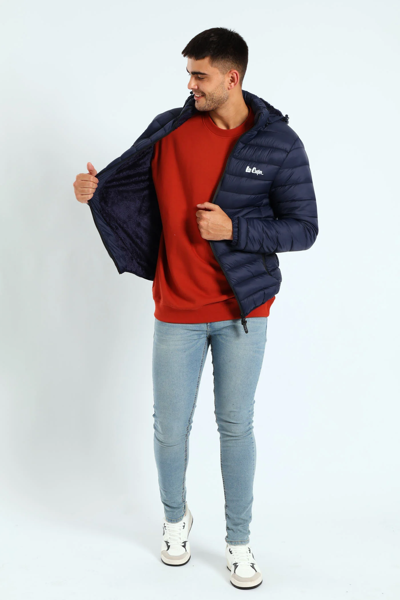 Billy Fur Lined Puffer Jacket - Navy - Image 2