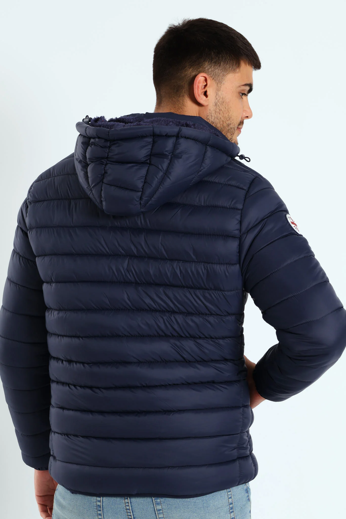 Billy Fur Lined Puffer Jacket - Navy - Image 5