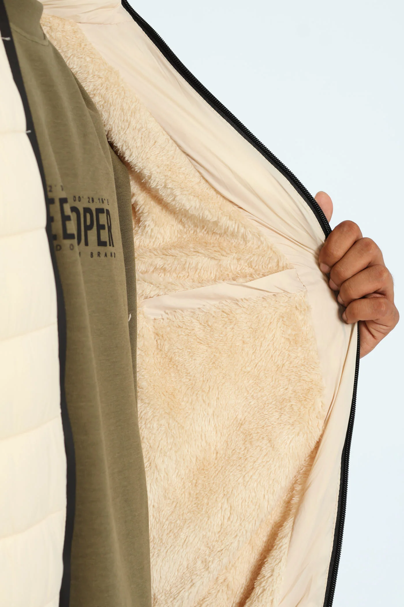Billy Fur Lined Puffer - Stone - Image 9