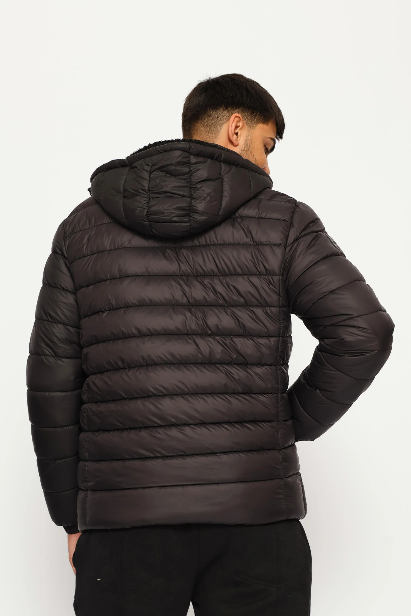 Billy Fur Lined Puffer Jacket - Black - Image 5