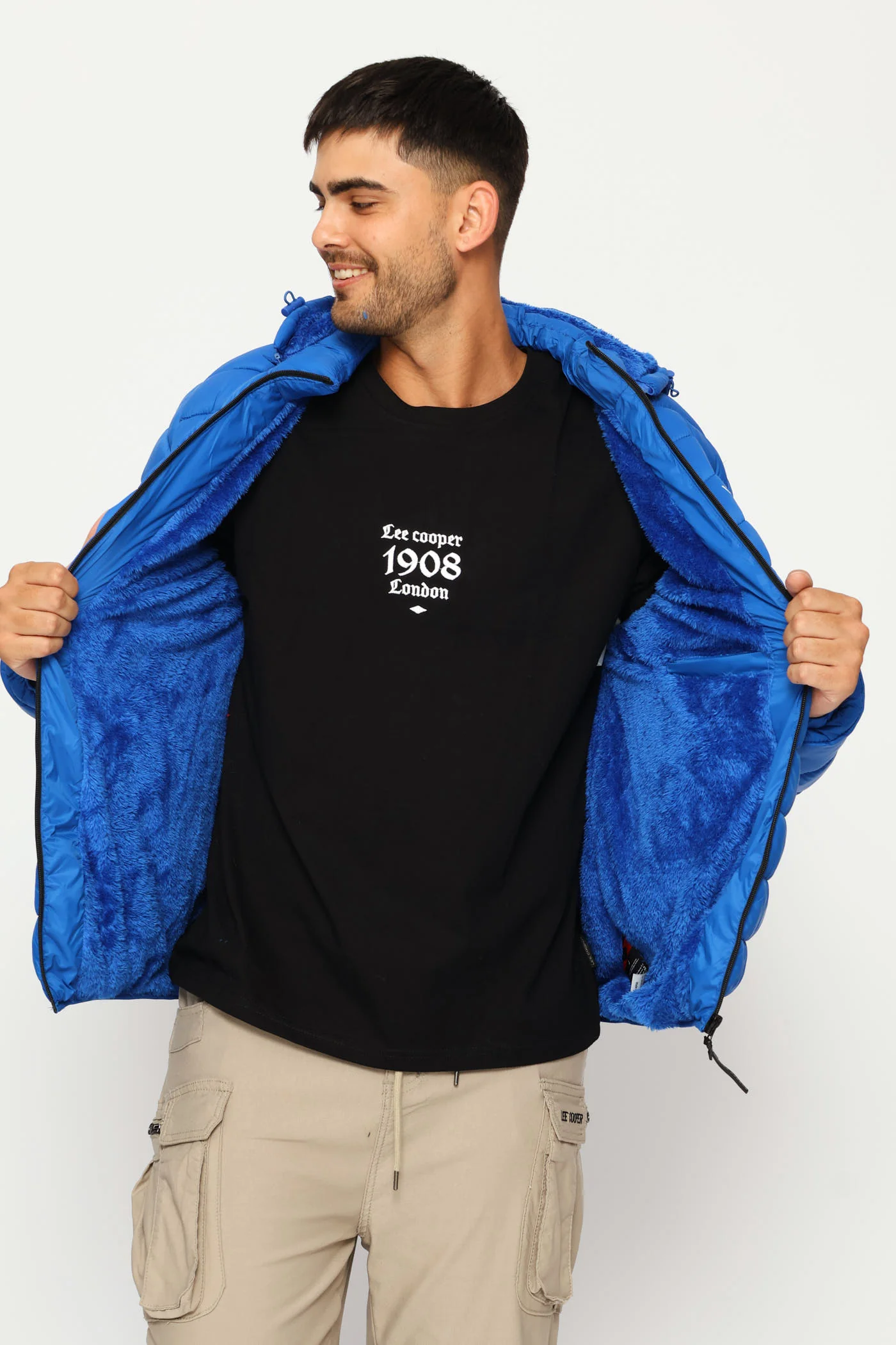 Billy Fur Lined Puffer Jacket - Blue - Image 2