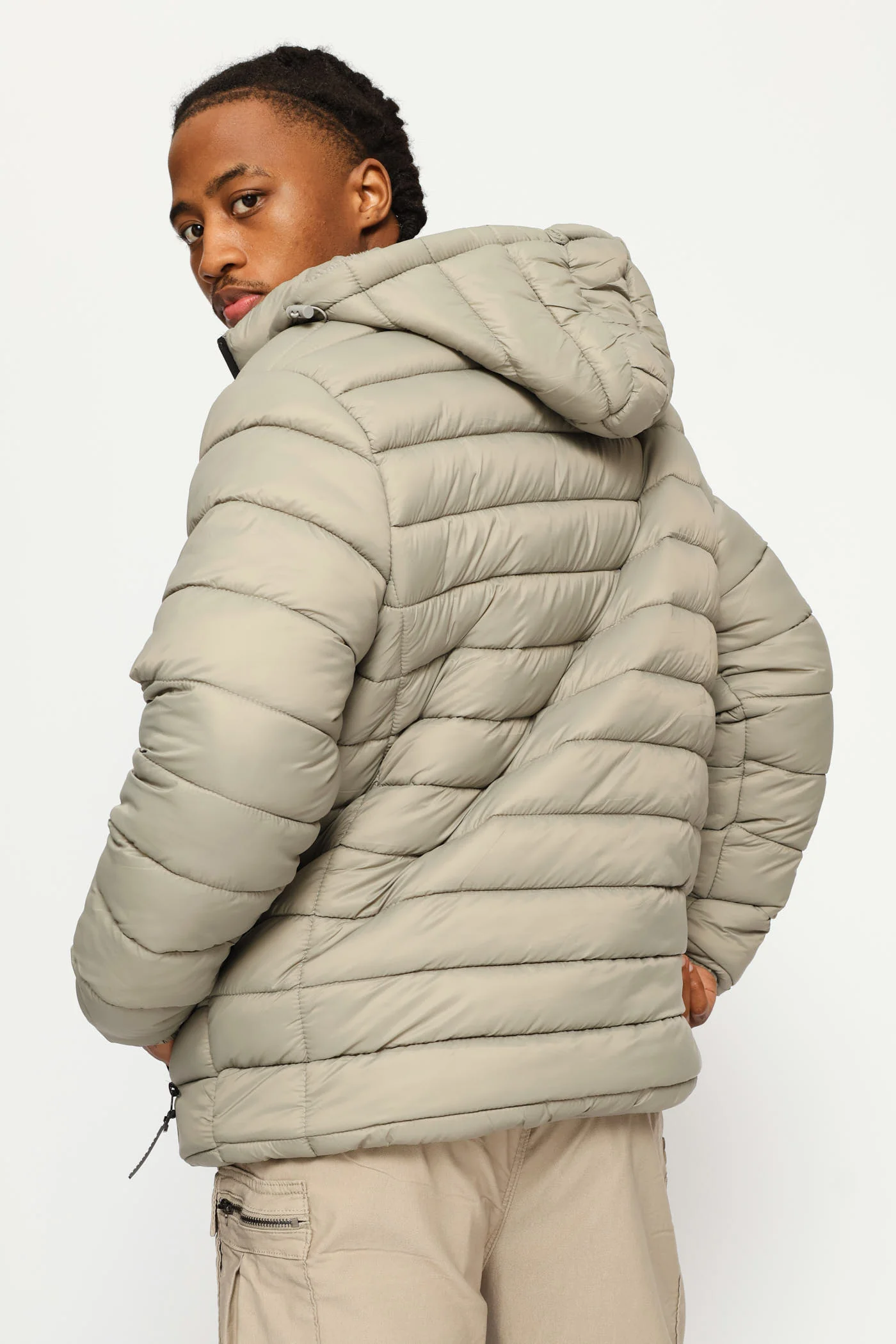Billy Fur Lined Puffer Jacket - Grey - Image 4