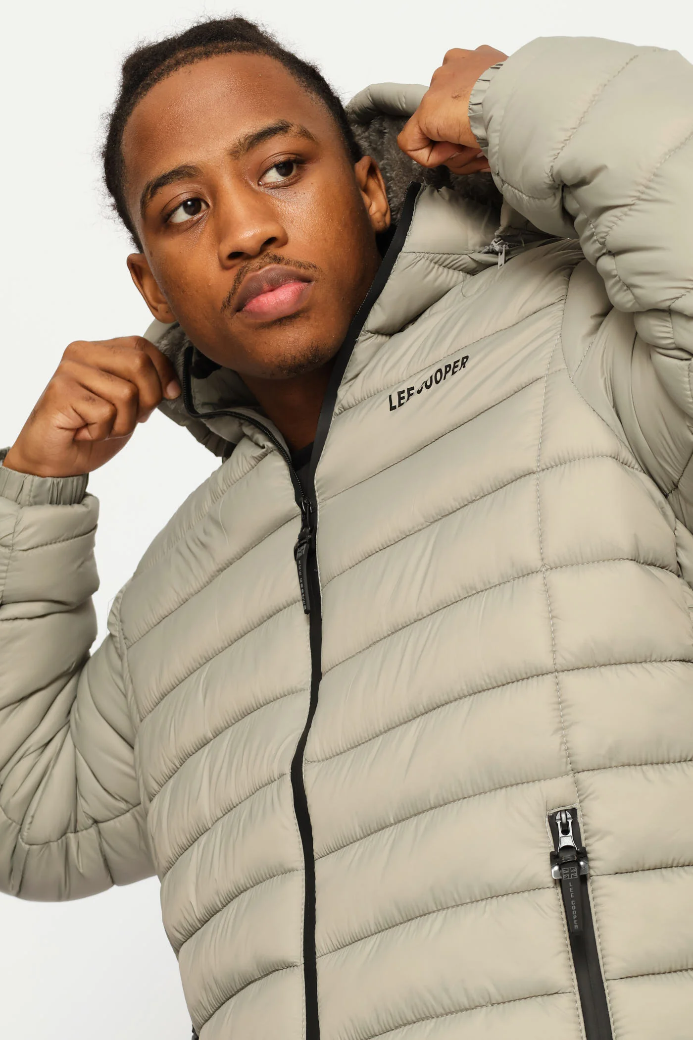 Billy Fur Lined Puffer Jacket - Grey - Image 5