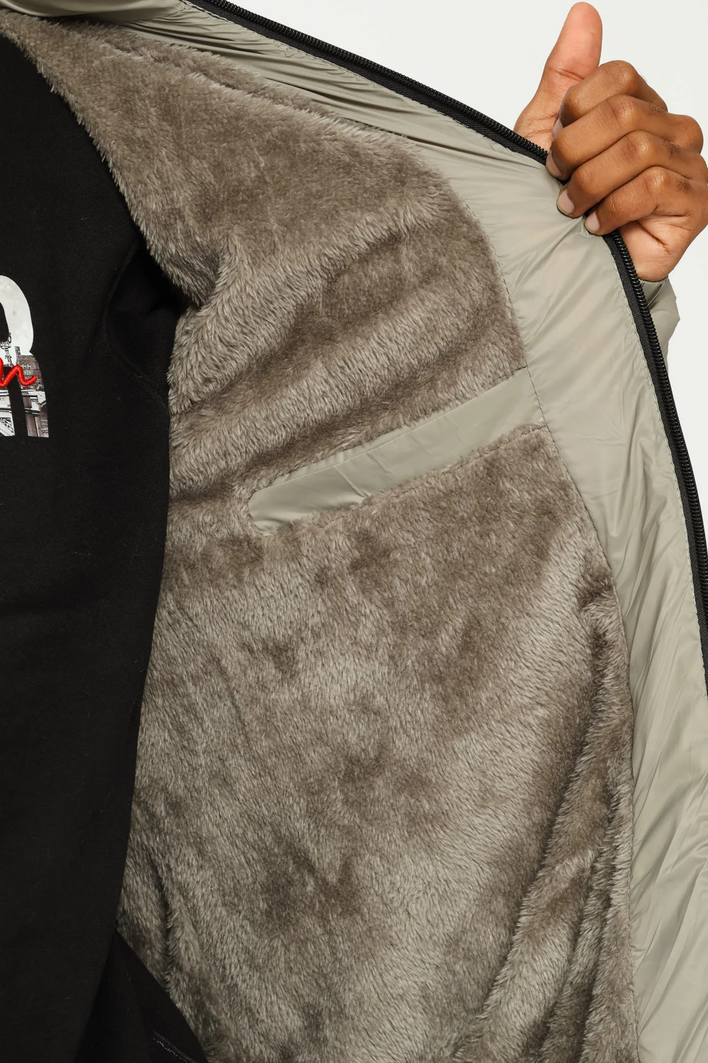 Billy Fur Lined Puffer Jacket - Grey - Image 6