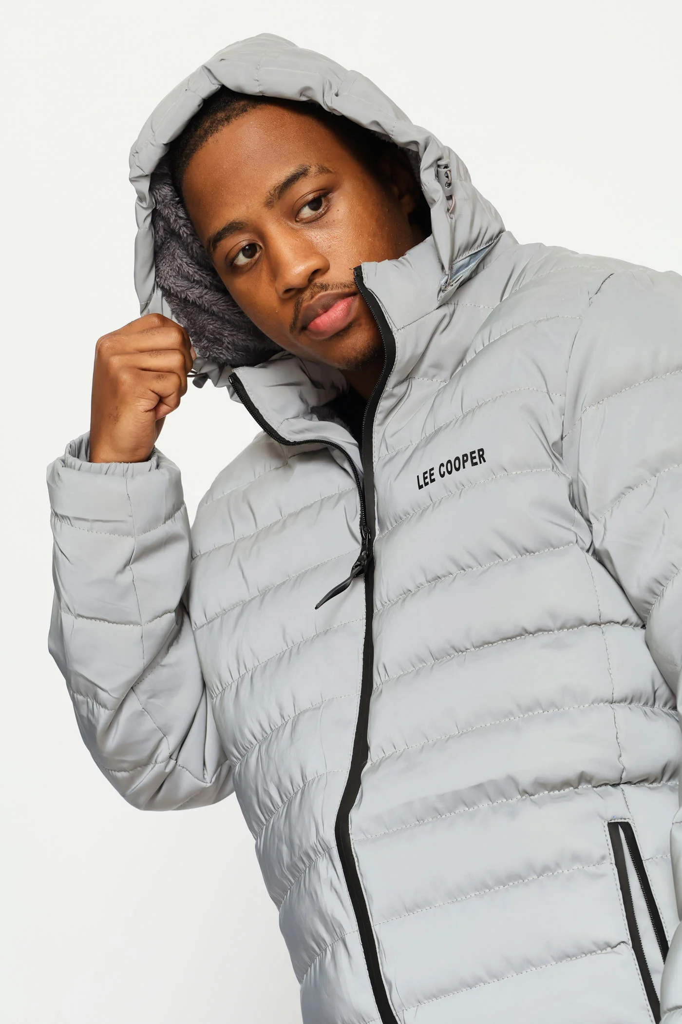 Billy Fur Lined Puffer Jacket - Silver - Image 2