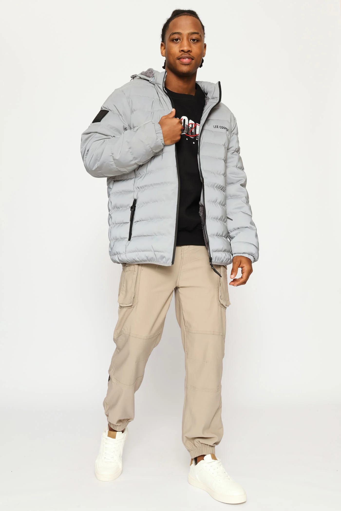 Billy Fur Lined Puffer Jacket - Silver - Image 5
