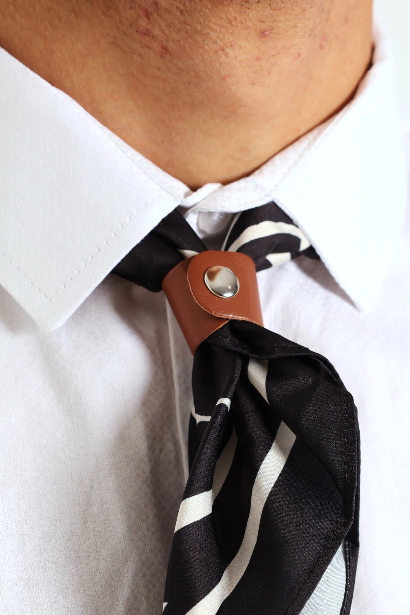 Black And White Neckerchief - Black/White - Image 2