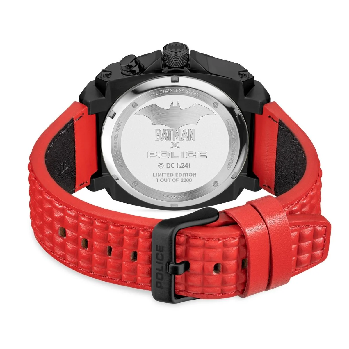 Black Case & Black Dial "BATMAN" Watch With Led Back Light - Red - Image 3
