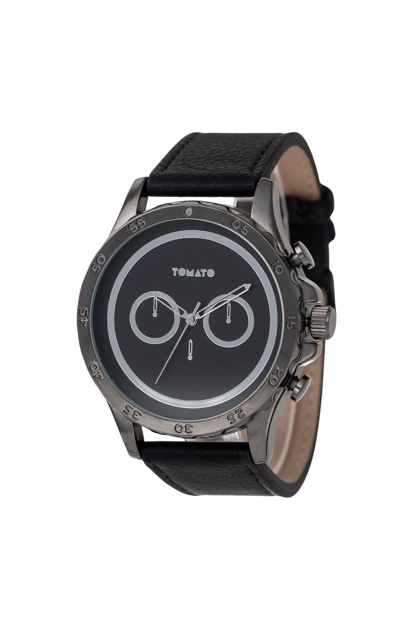 Black Case & Dial Watch With Black Leather Band - Black - Image 2