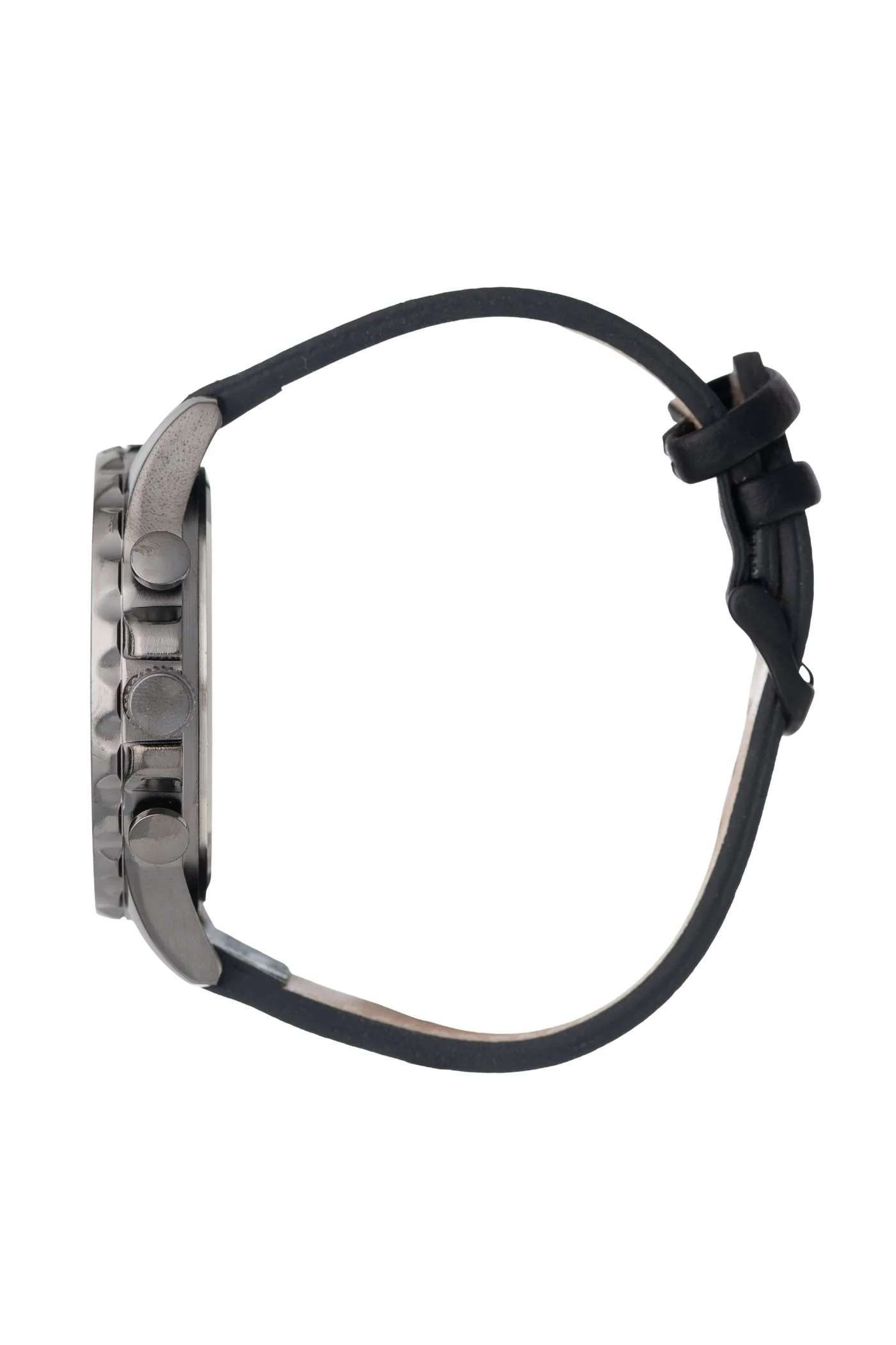 Black Case & Dial Watch With Black Leather Band - Black - Image 3
