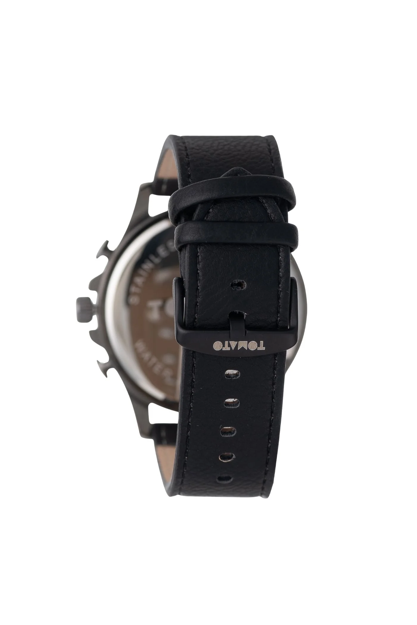 Black Case & Dial Watch With Black Leather Band - Black - Image 4