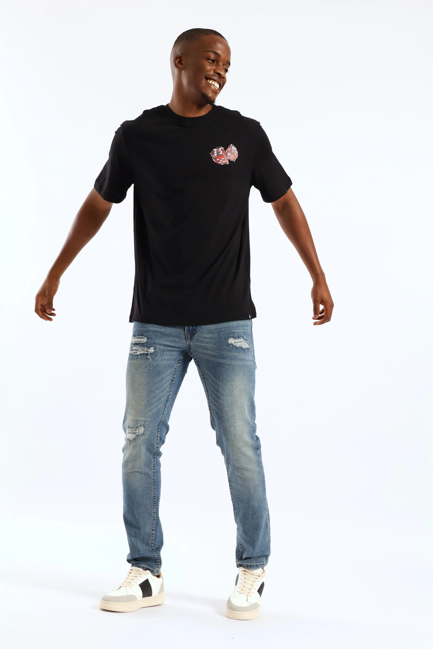 Black Dice Front & Back Tee - Black - Image 3