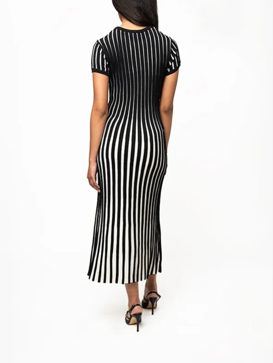 Blake Knitted Midi Dress - Black - Image 3