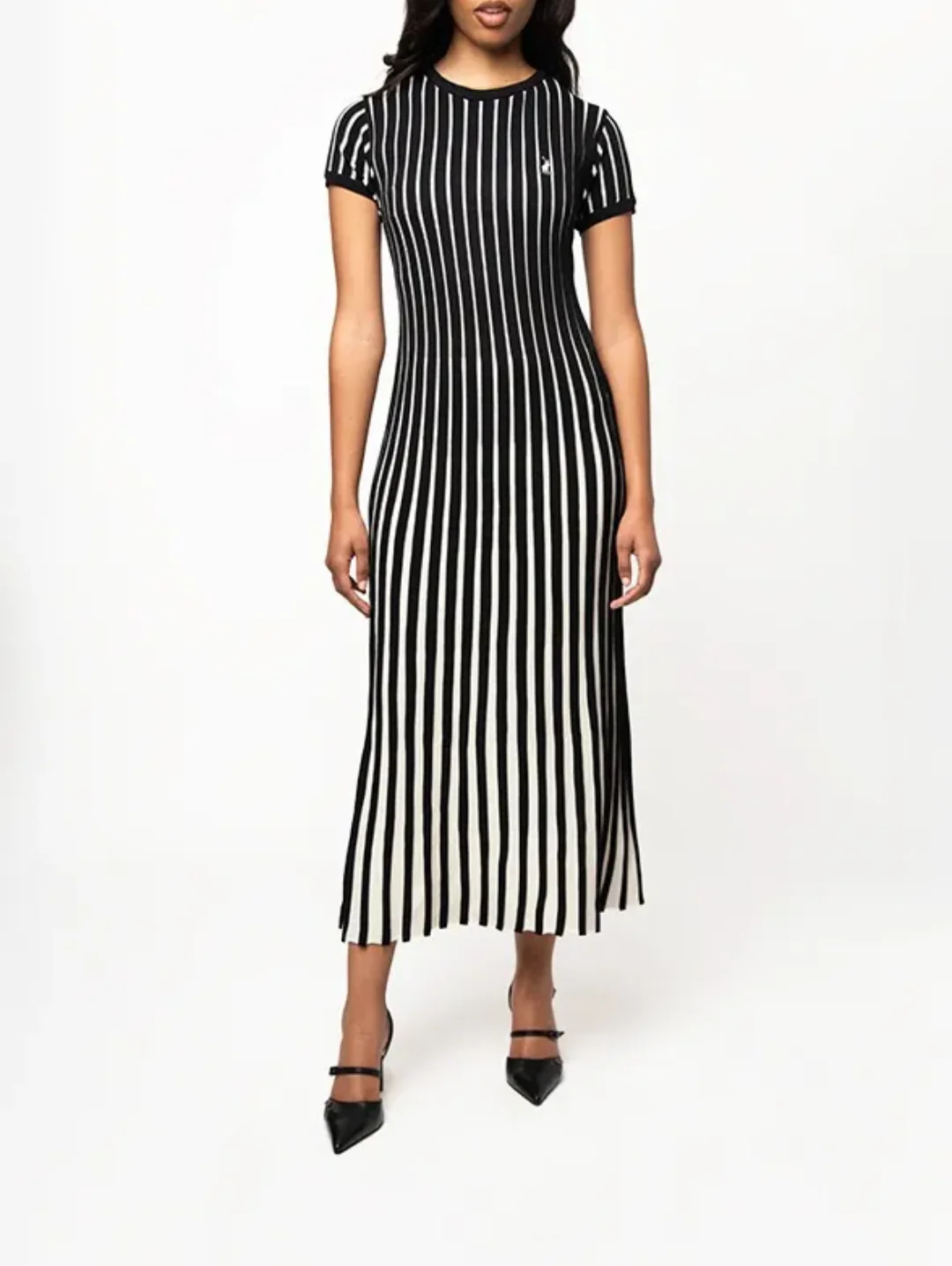 Blake Knitted Midi Dress - Black - Image 6