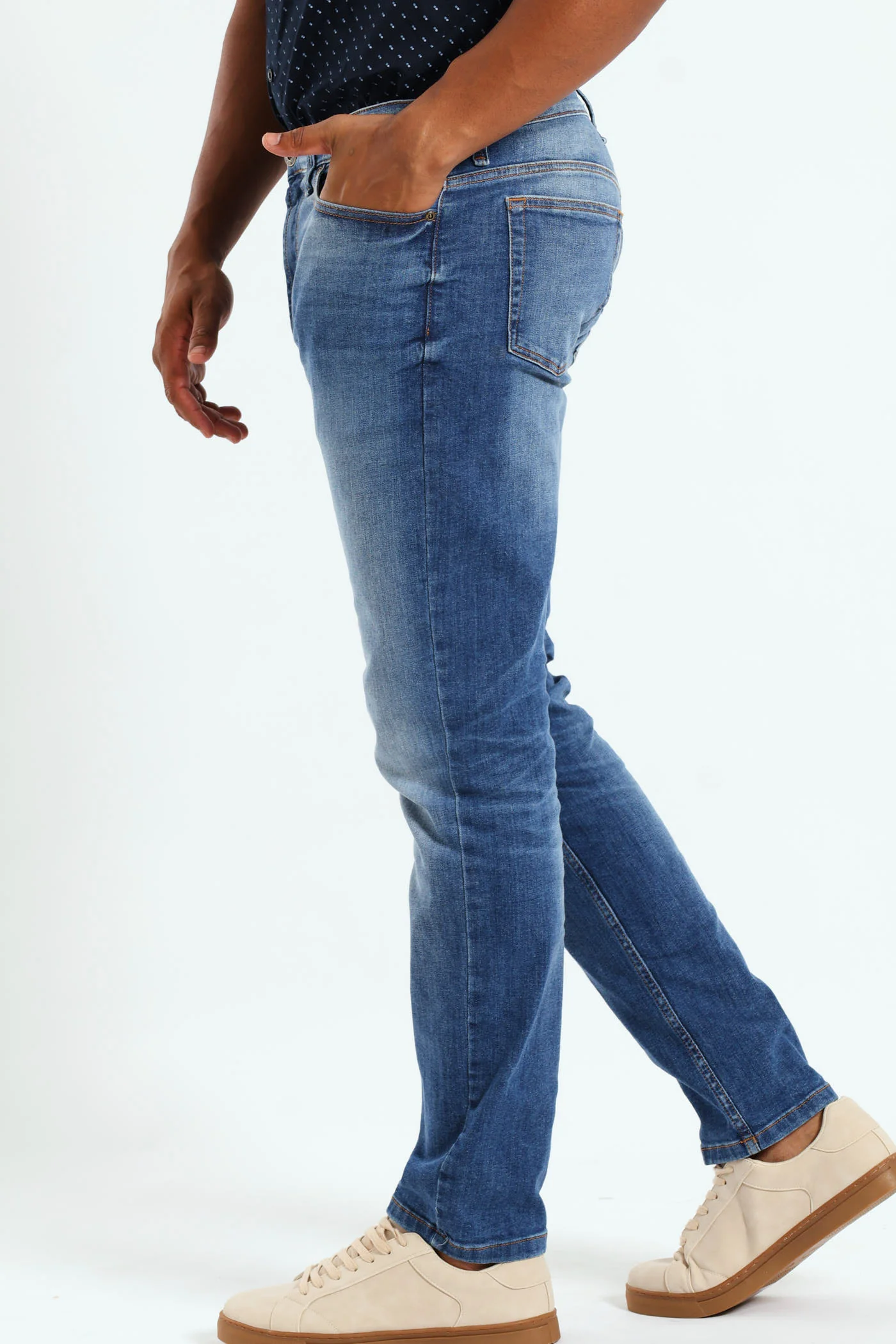 Blasted Slim Denim - Light Wash - Image 2