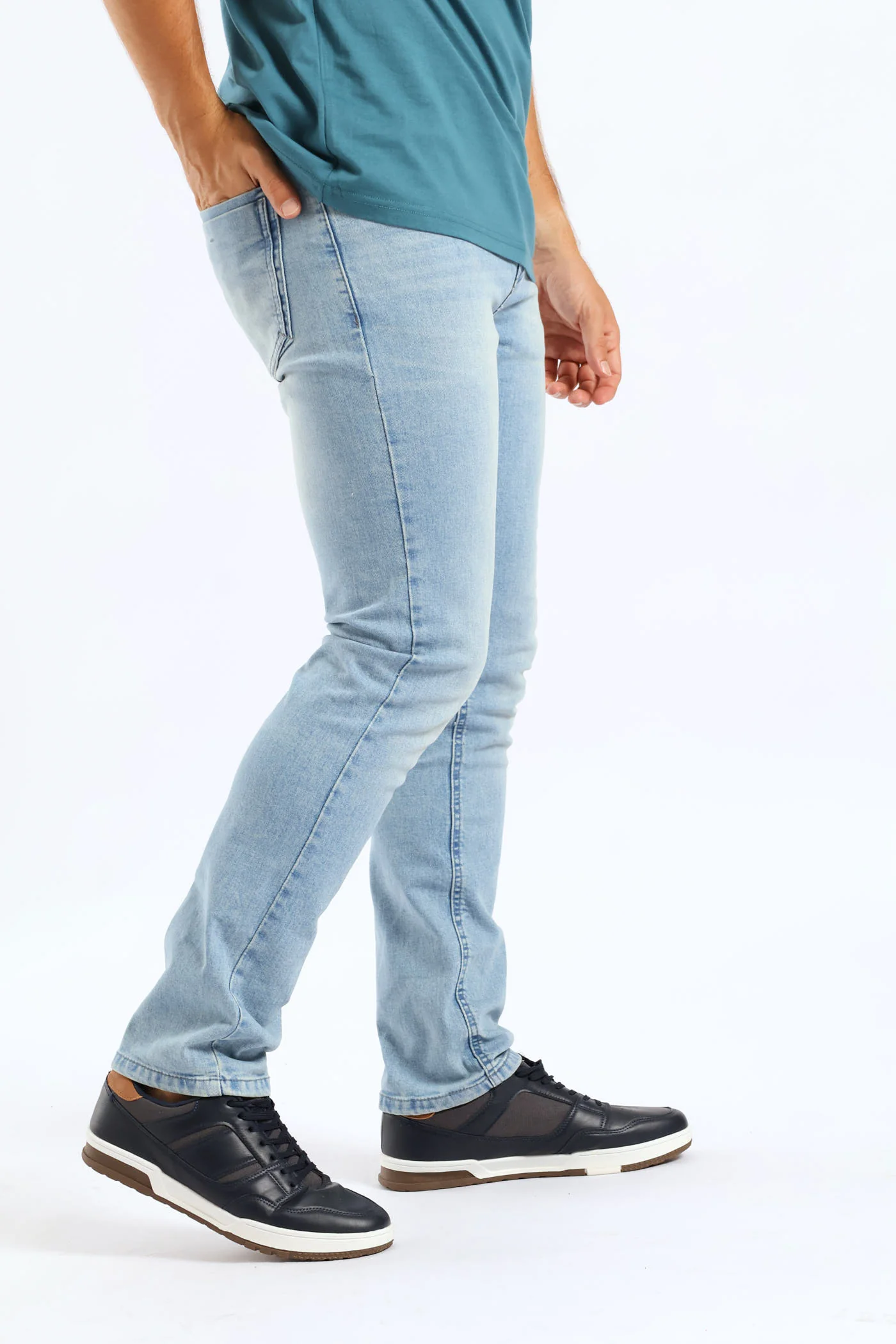 Blasted Slim Denim - Light Wash - Image 2