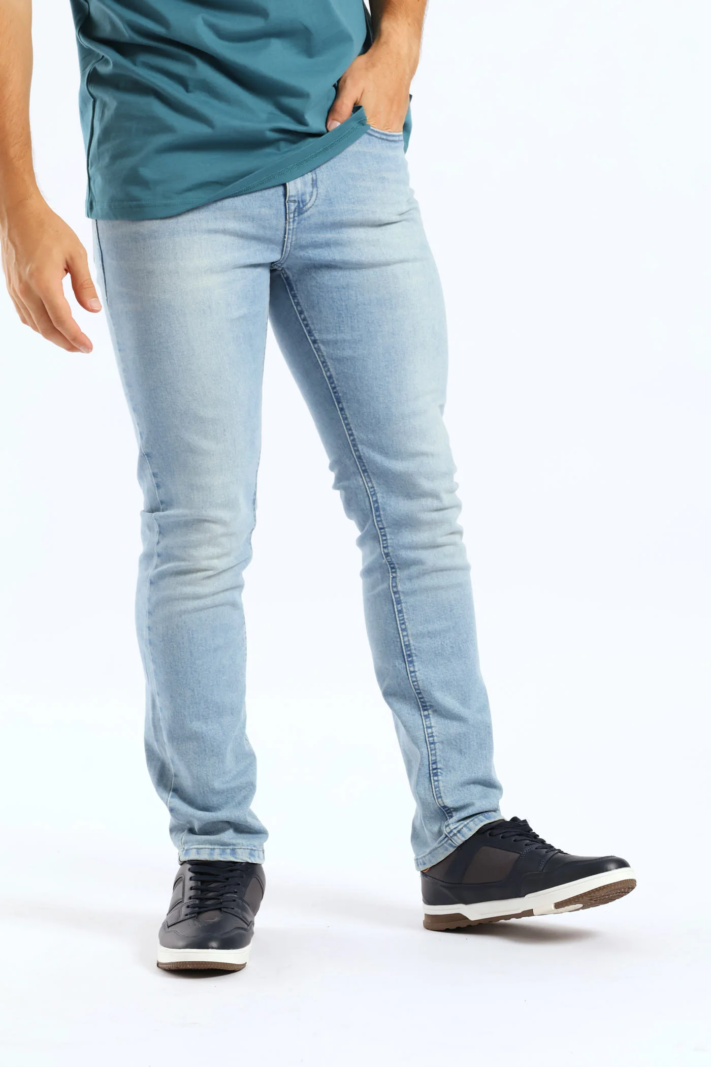 Blasted Slim Denim - Light Wash - Image 3