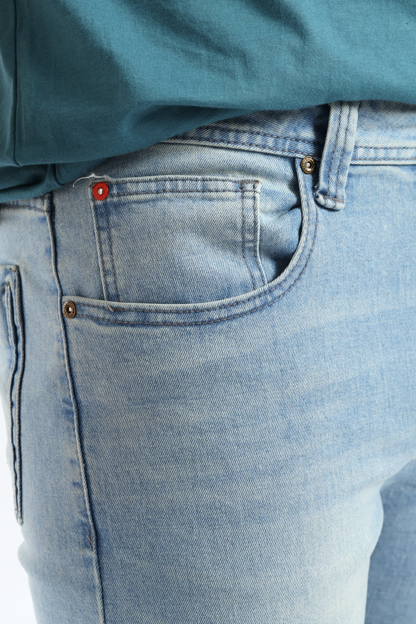 Blasted Slim Denim - Light Wash - Image 5