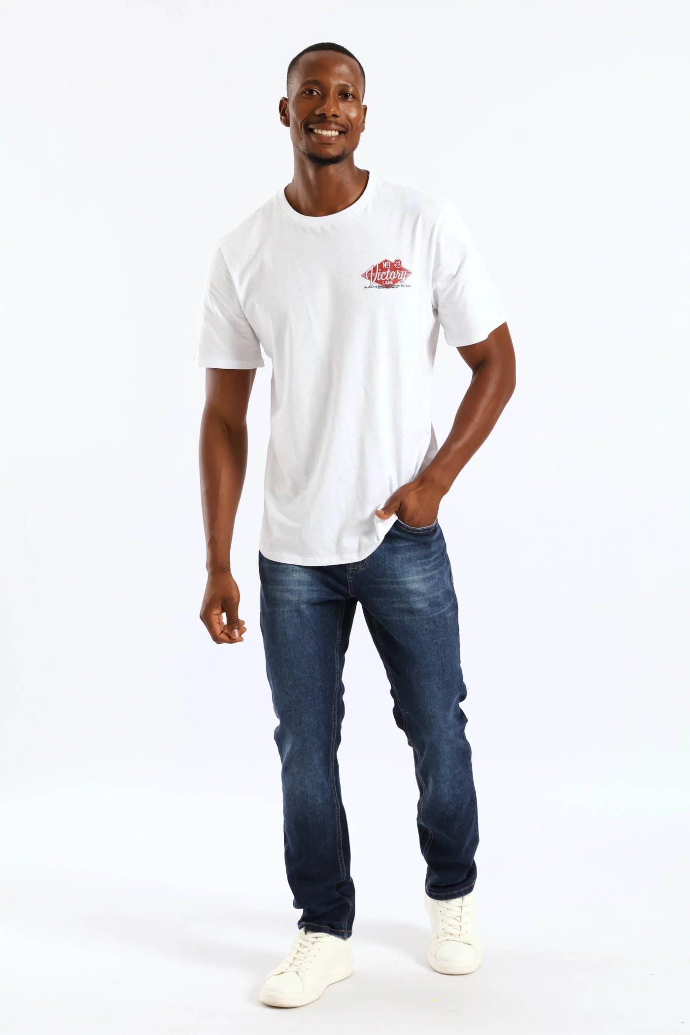 Blasted Slim Denim - Mid Wash - Image 2