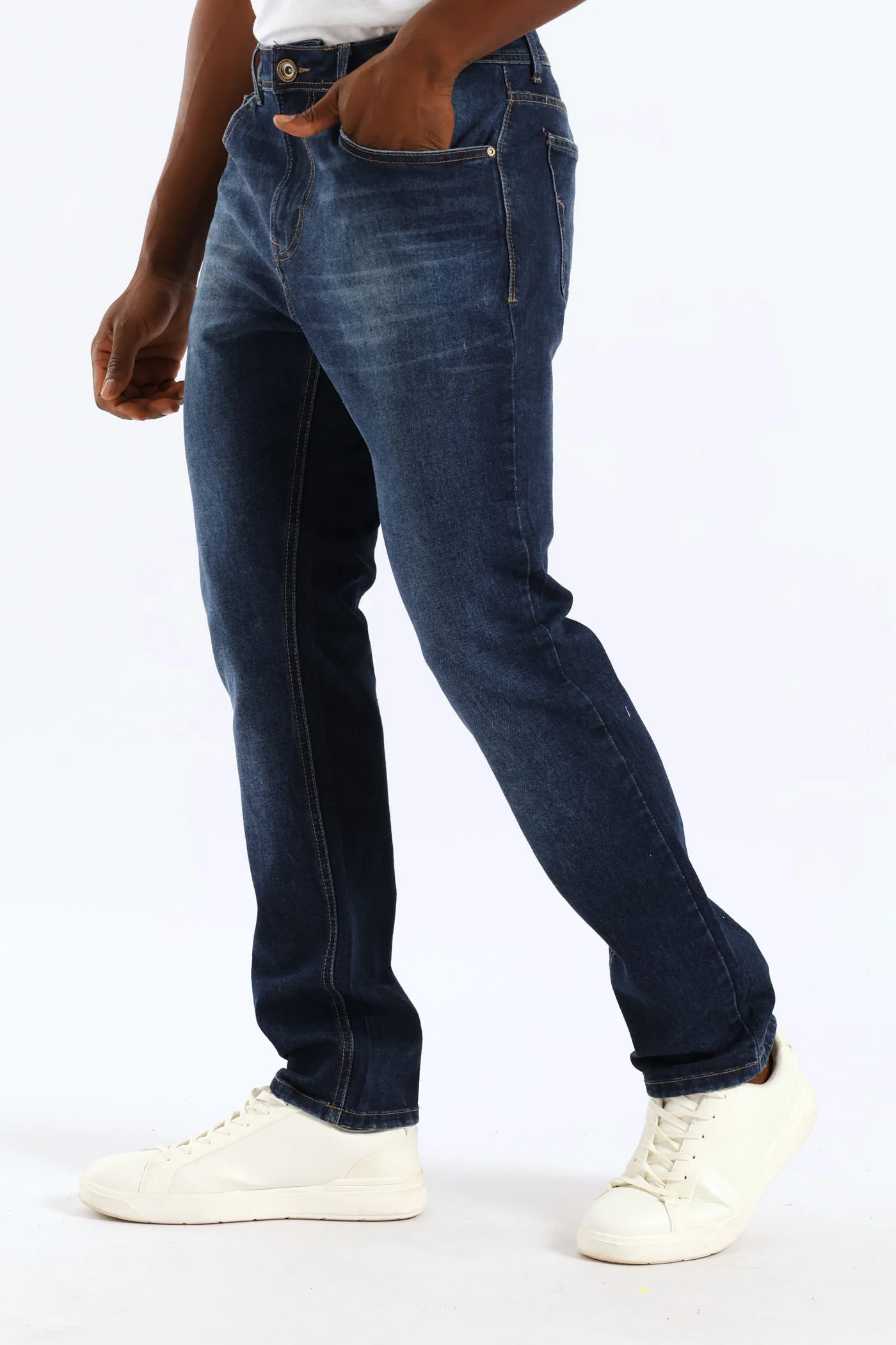 Blasted Slim Denim - Mid Wash - Image 3