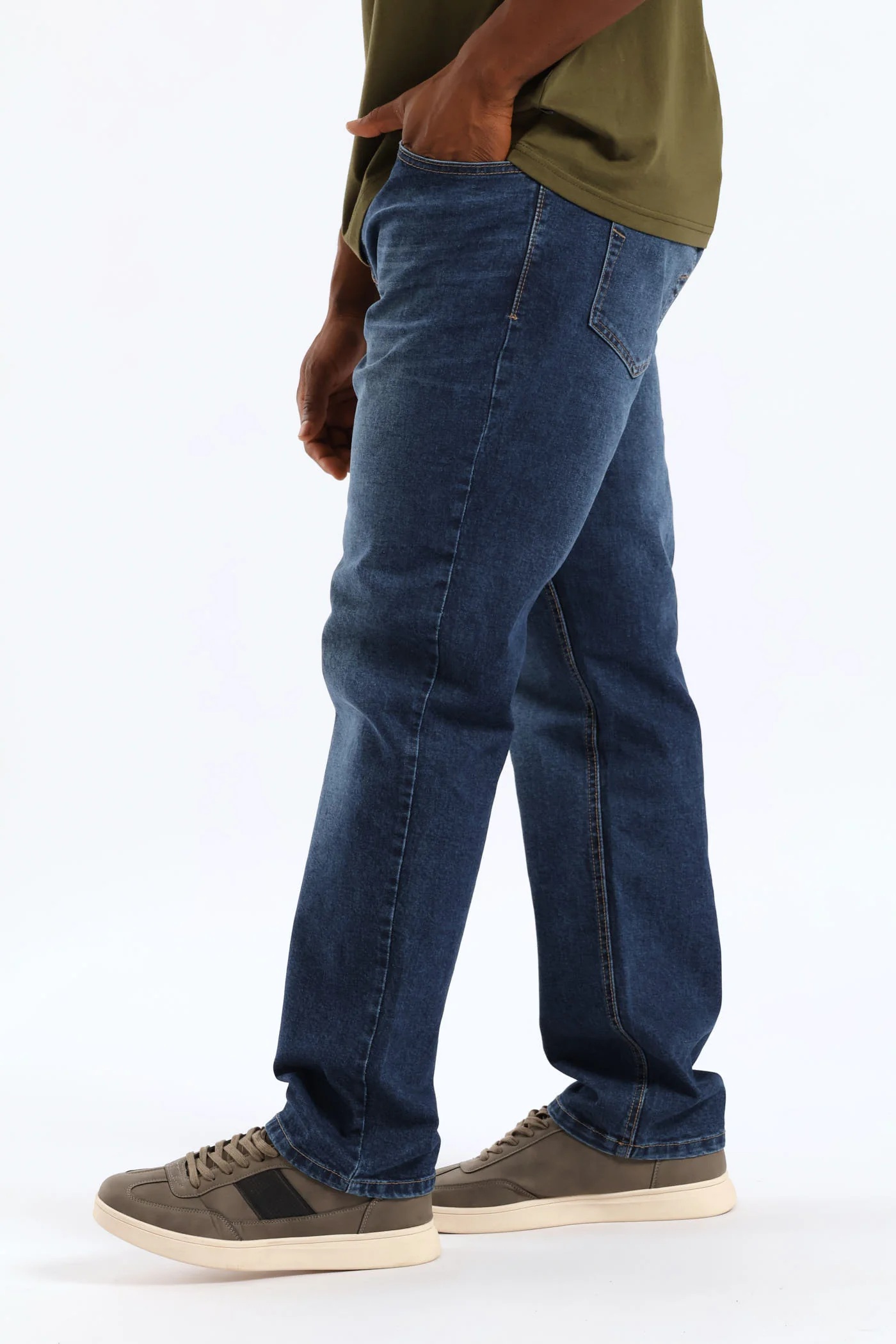 Blasted Straight Denim - Mid Wash - Image 3
