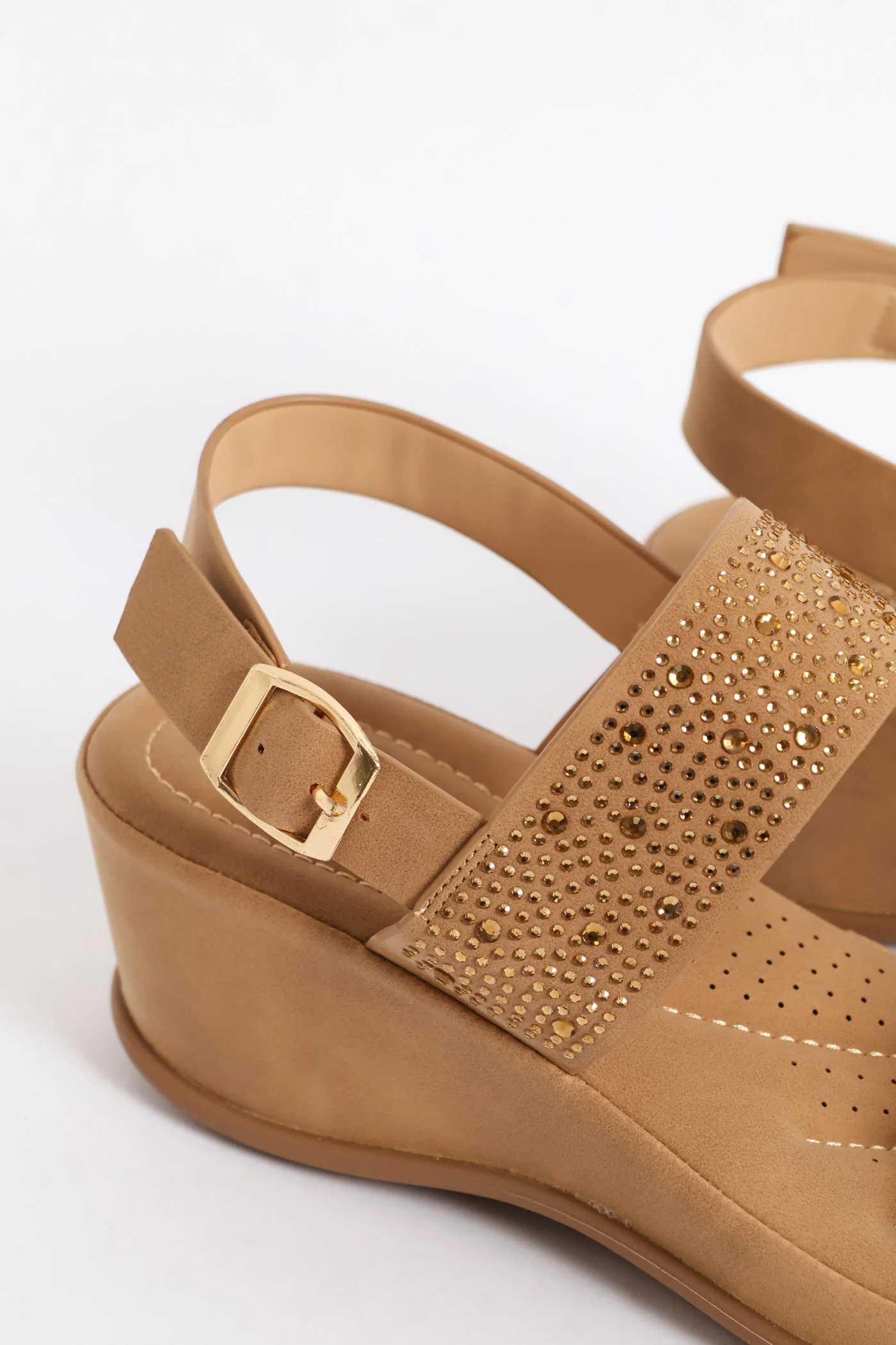 Bling Ankle Strap Sandal - Camel - Image 2