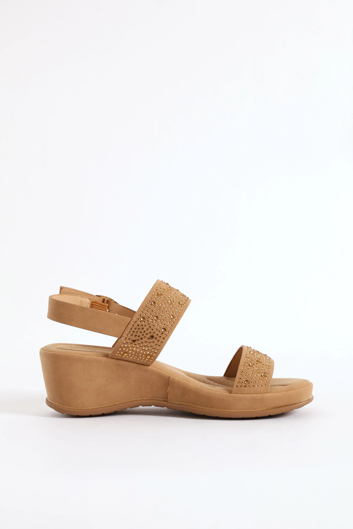 Bling Ankle Strap Sandal - Camel - Image 3