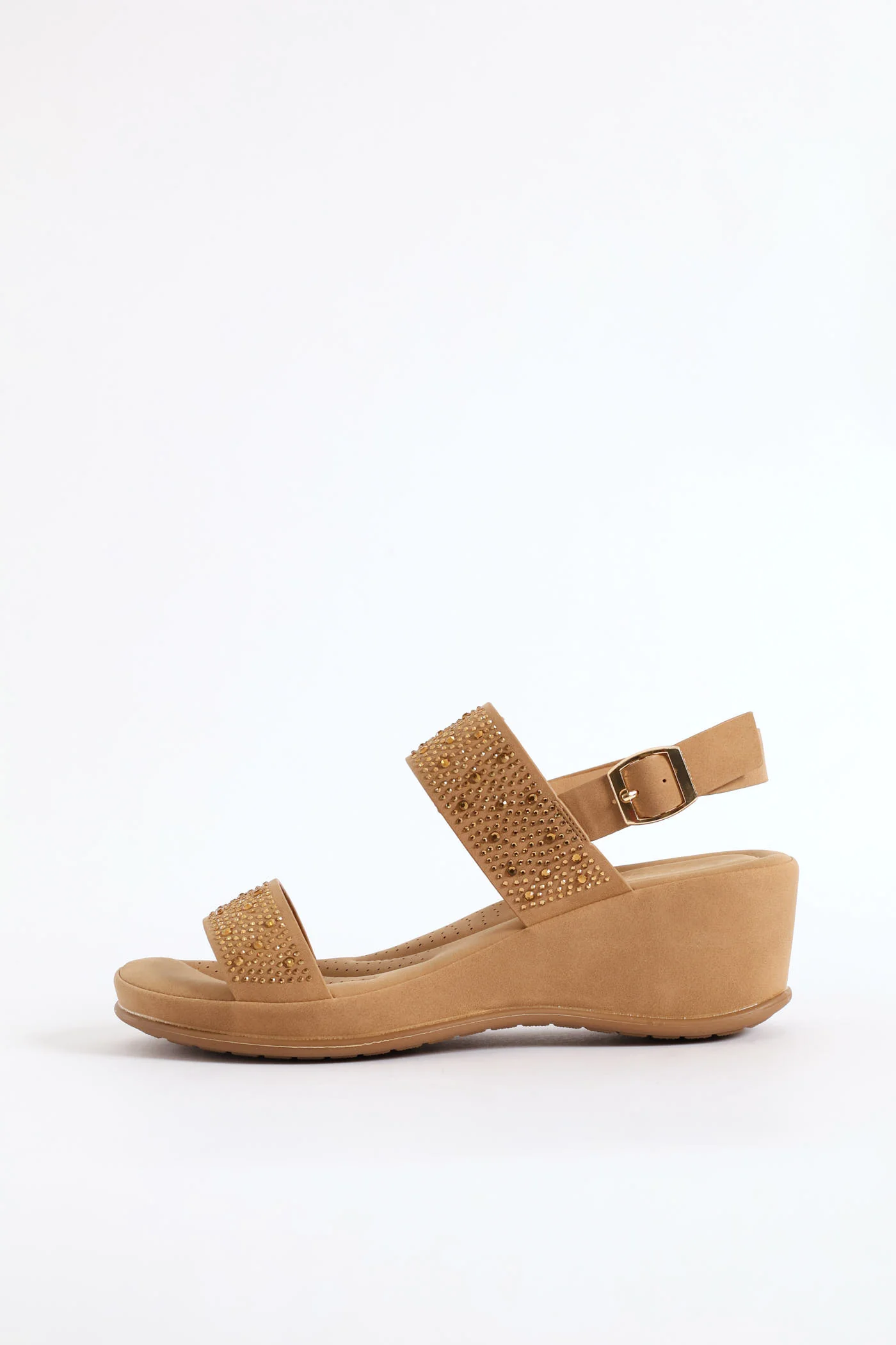 Bling Ankle Strap Sandal - Camel - Image 4