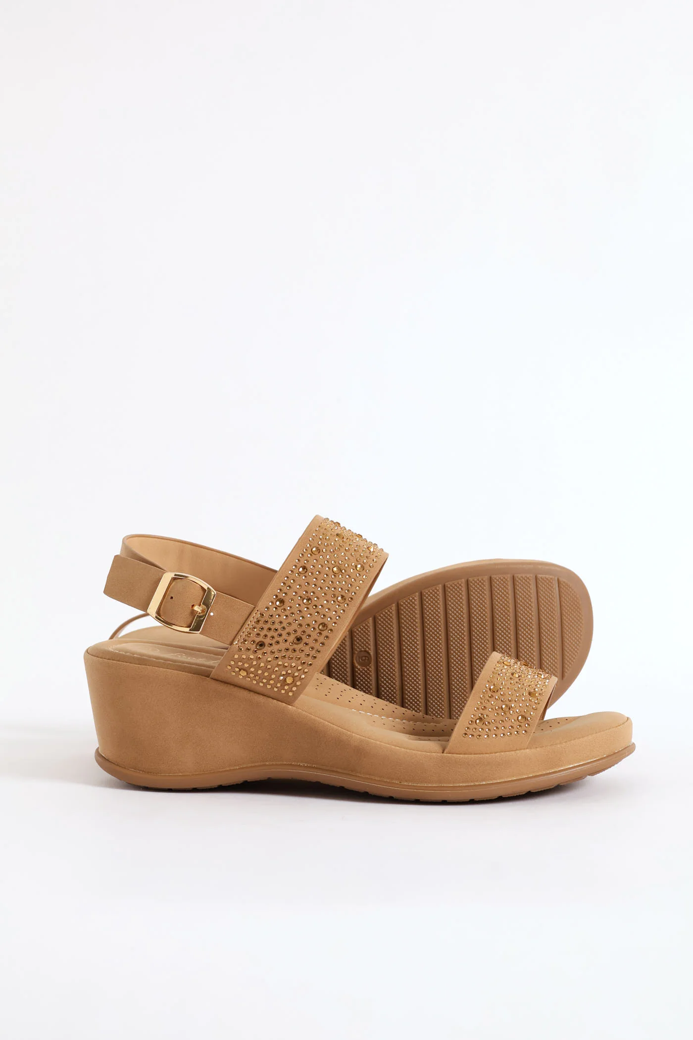 Bling Ankle Strap Sandal - Camel - Image 5