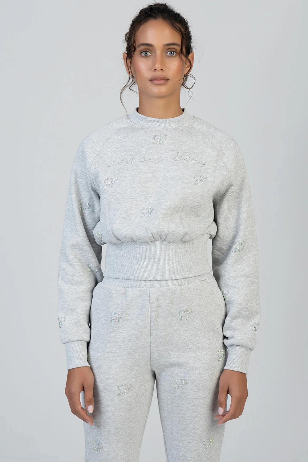Bling Fleece Top - Grey Melange - Image 4