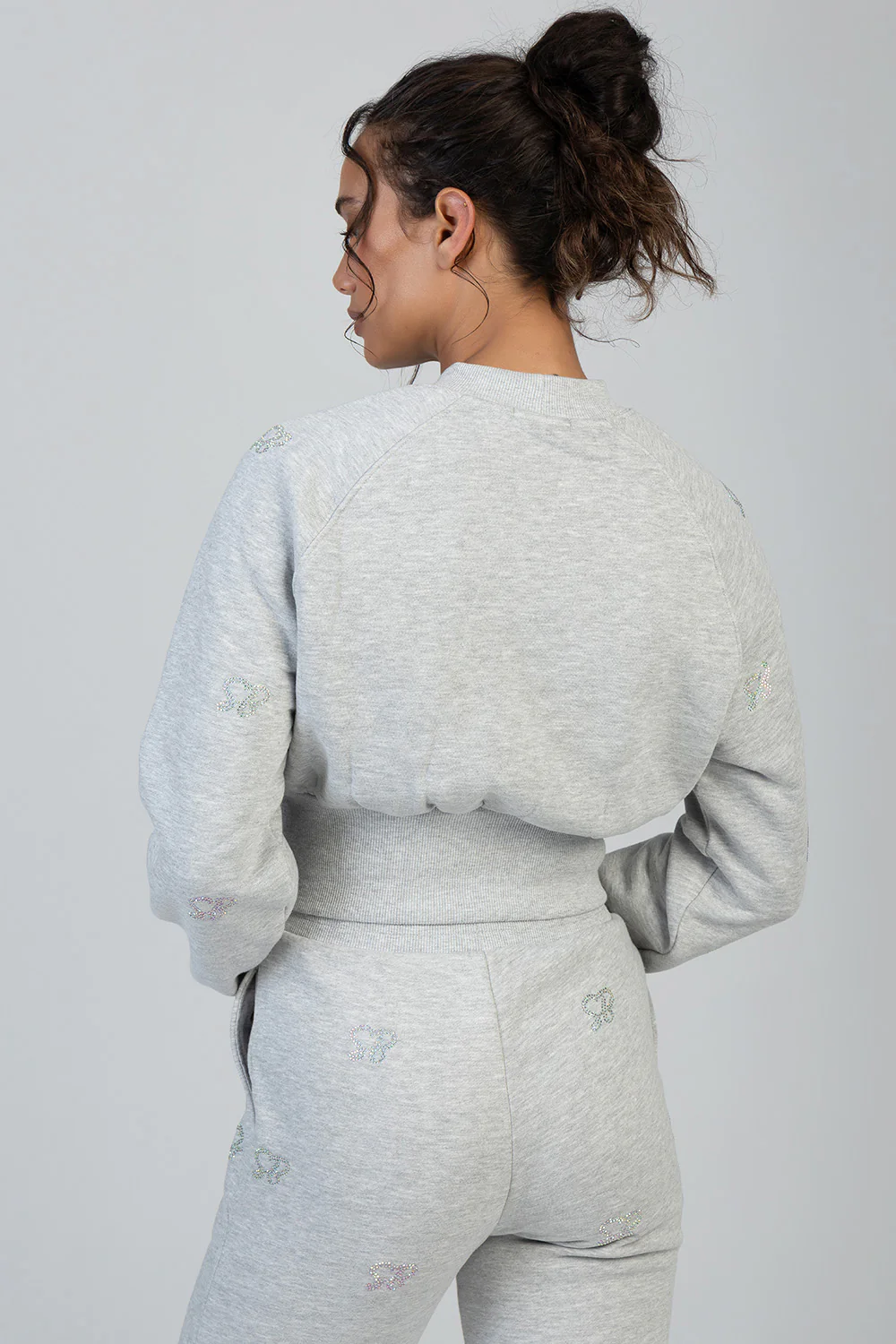 Bling Fleece Top - Grey Melange - Image 5