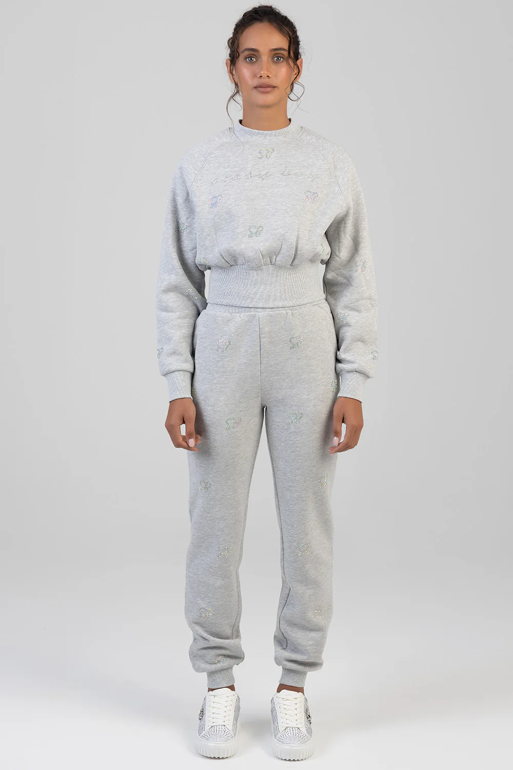 Bling Fleece Top - Grey Melange - Image 6
